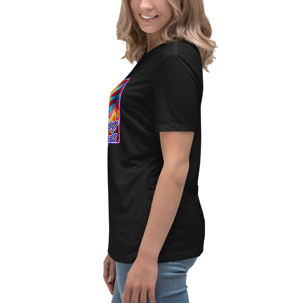 Graffytees Happy 4th of July Women's Relaxed T-Shirt
