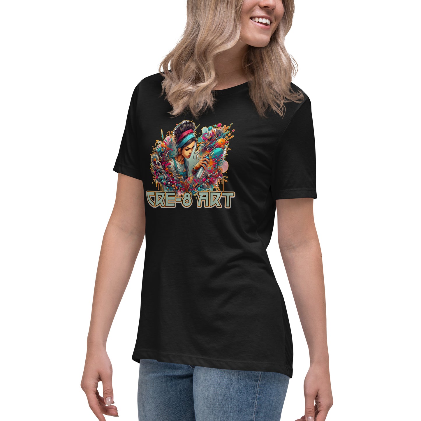 GraffyTees CRE-8 Art girl graph Artist Women's Relaxed T-Shirt