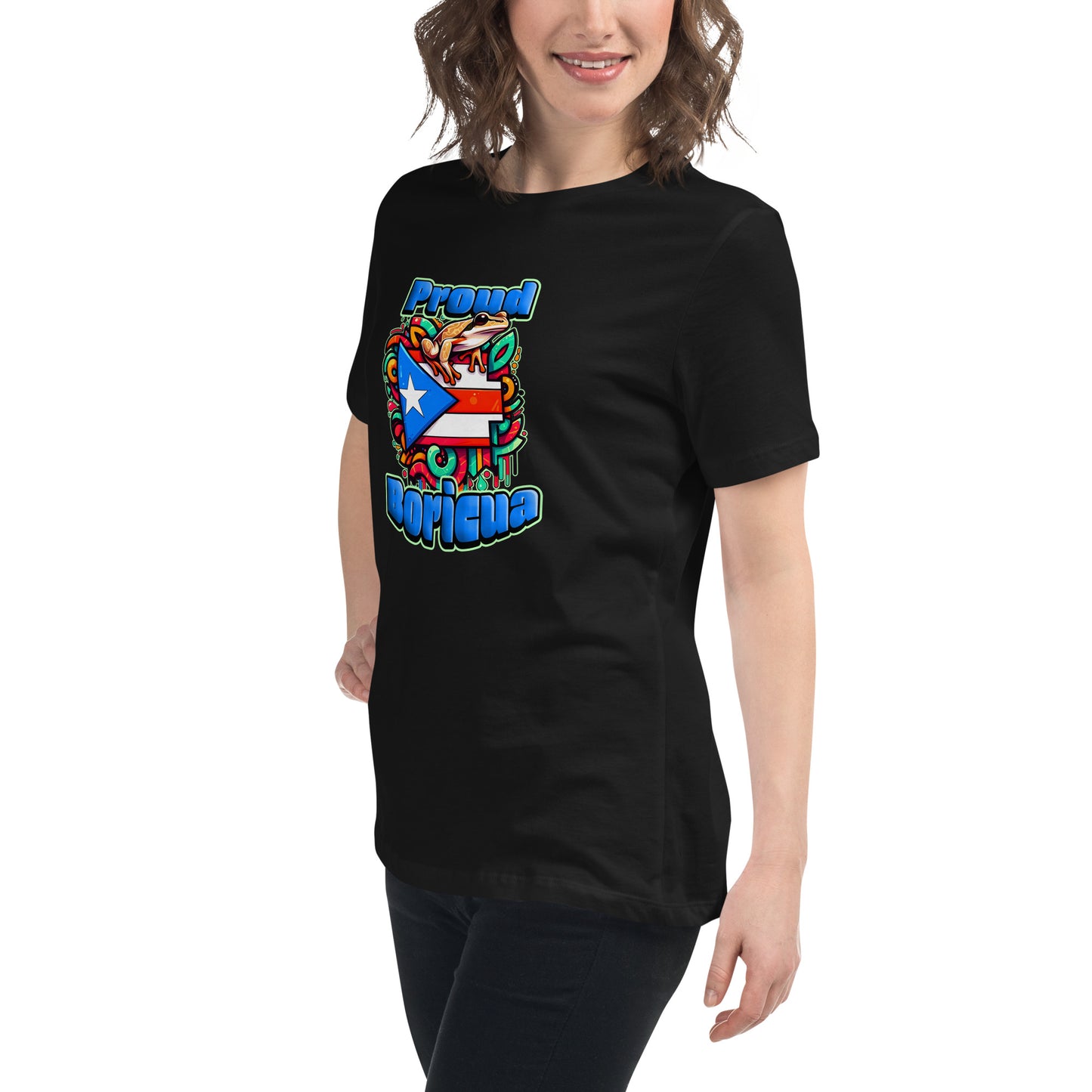 Graffytees Proud Boricua Women's Relaxed T-Shirt