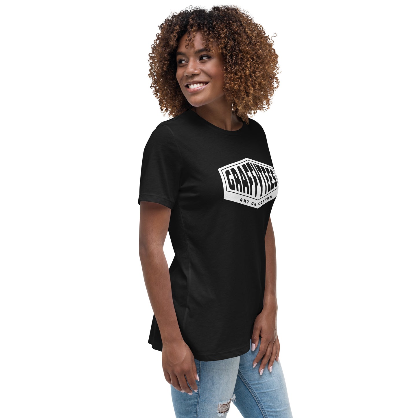 Graffytees white Diamond design Women's Relaxed T-Shirt
