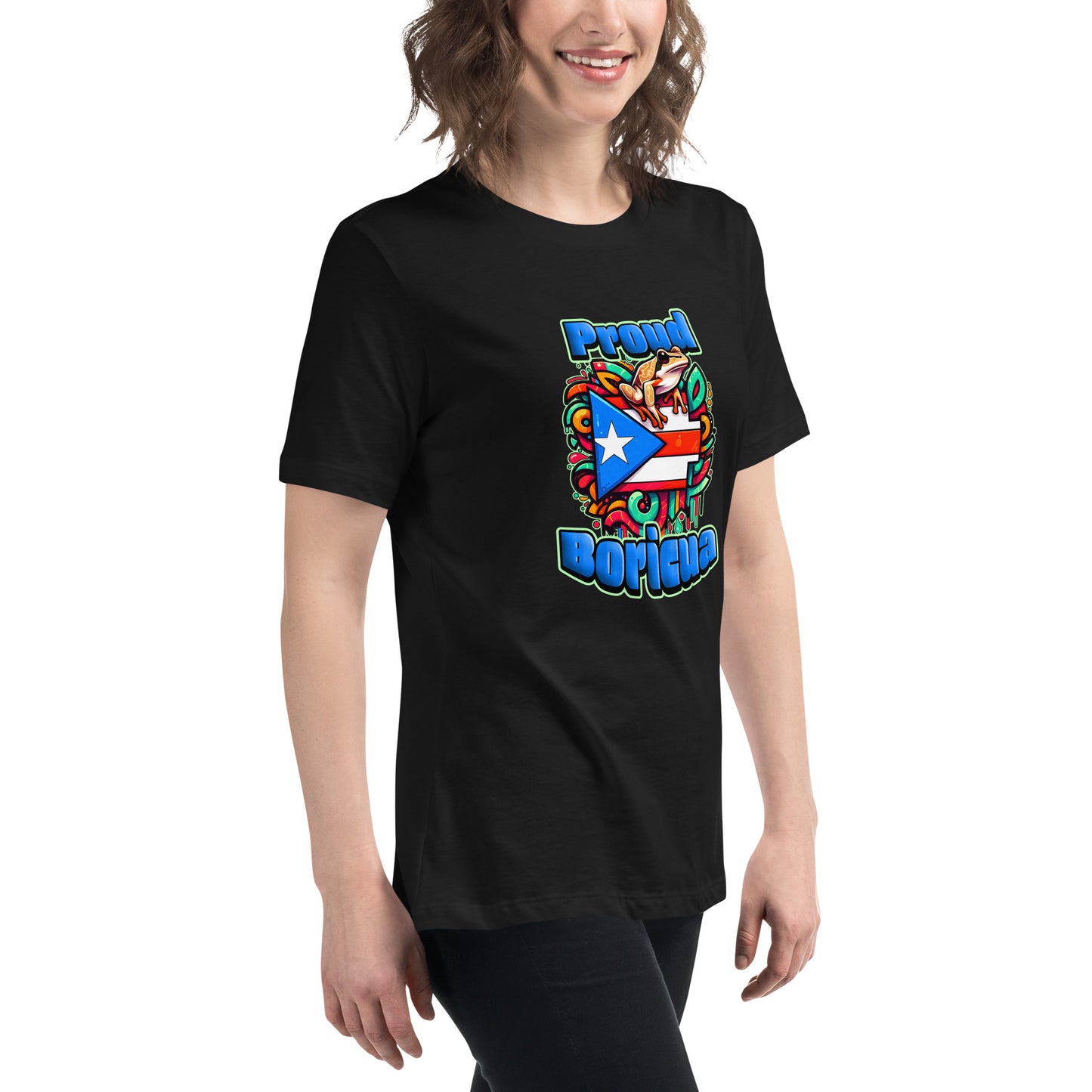Graffytees Proud Boricua Women's Relaxed T-Shirt
