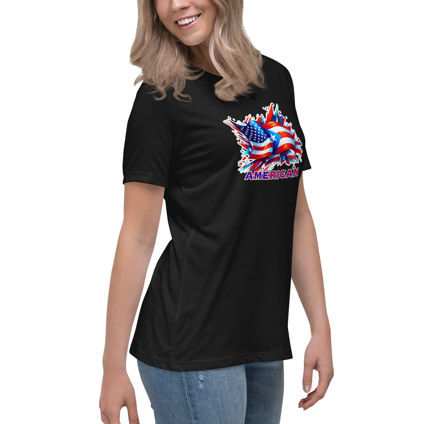 Graffytees AME-RICAN flags US-PR Women's Relaxed T-Shirt