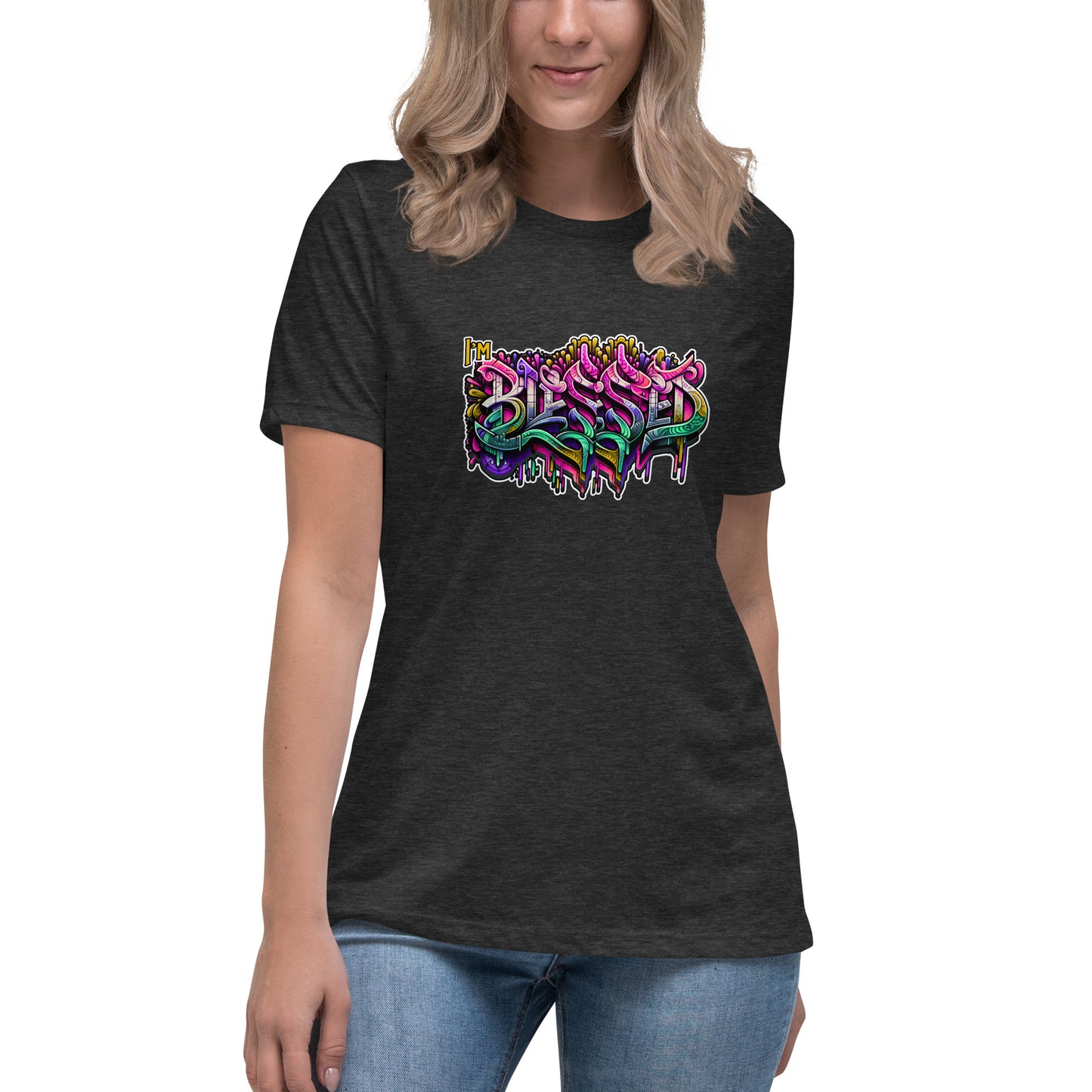 Graffytees Blessed Graffiti design Women's Relaxed T-Shirt