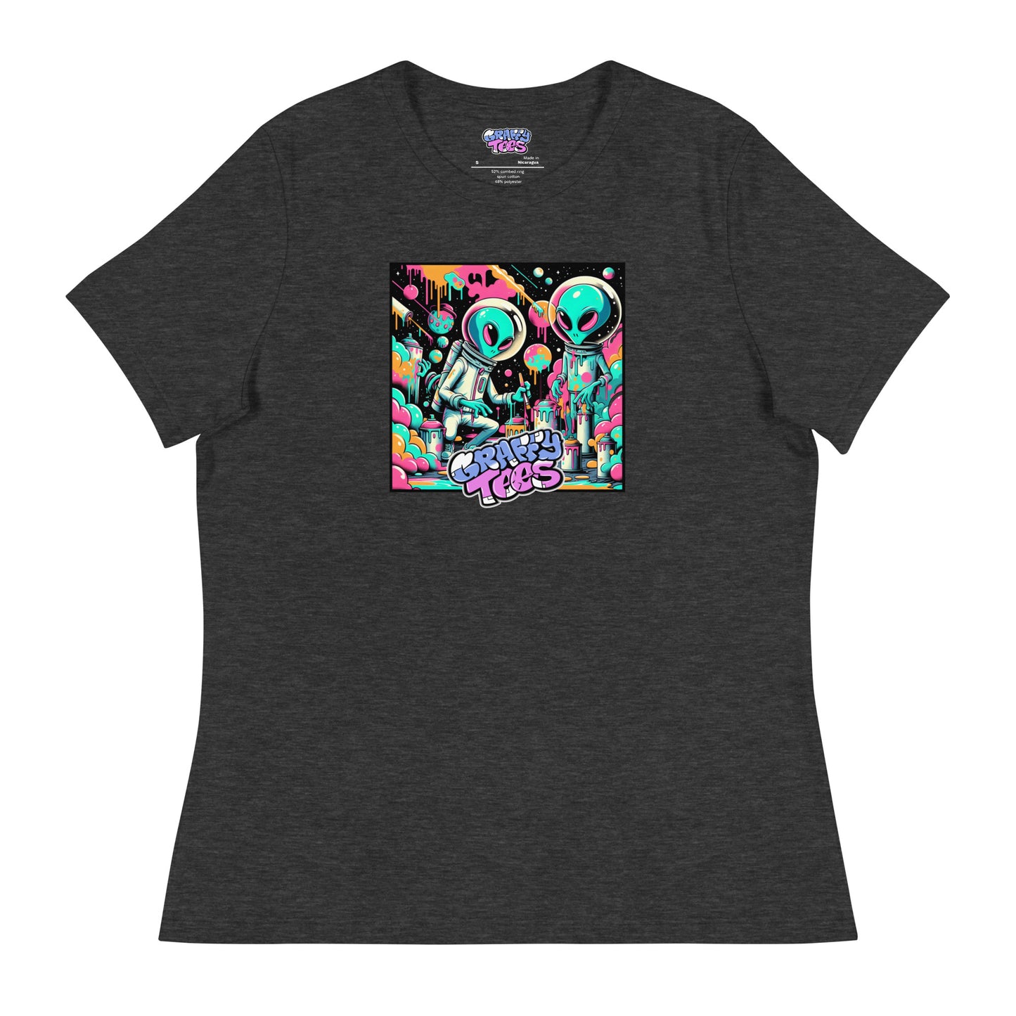 GraffyTees Aliens Painting Women's Relaxed T-Shirt
