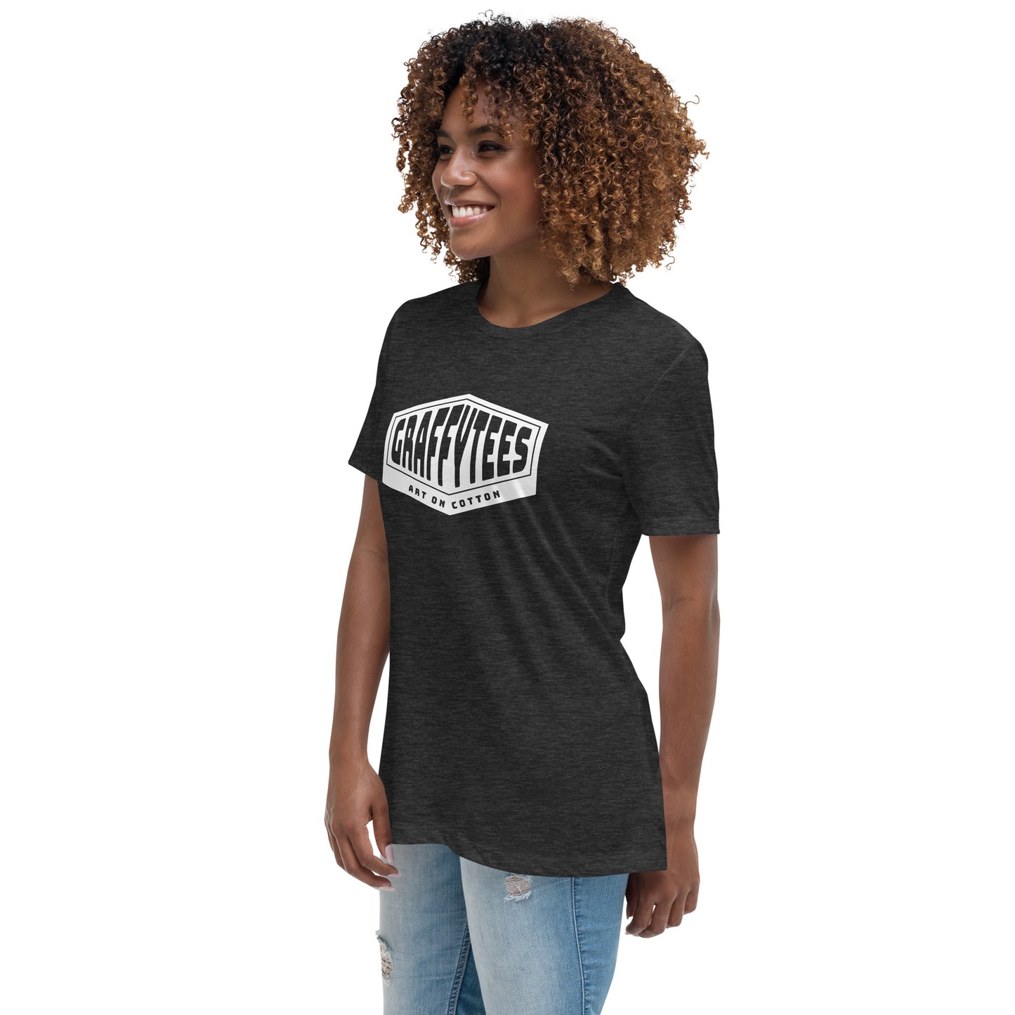 Graffytees white Diamond design Women's Relaxed T-Shirt