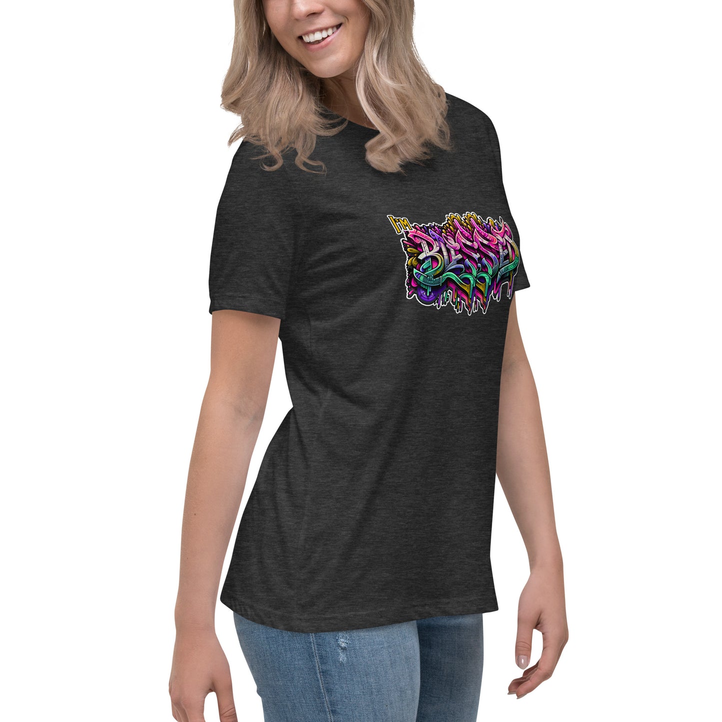 Graffytees Blessed Graffiti design Women's Relaxed T-Shirt
