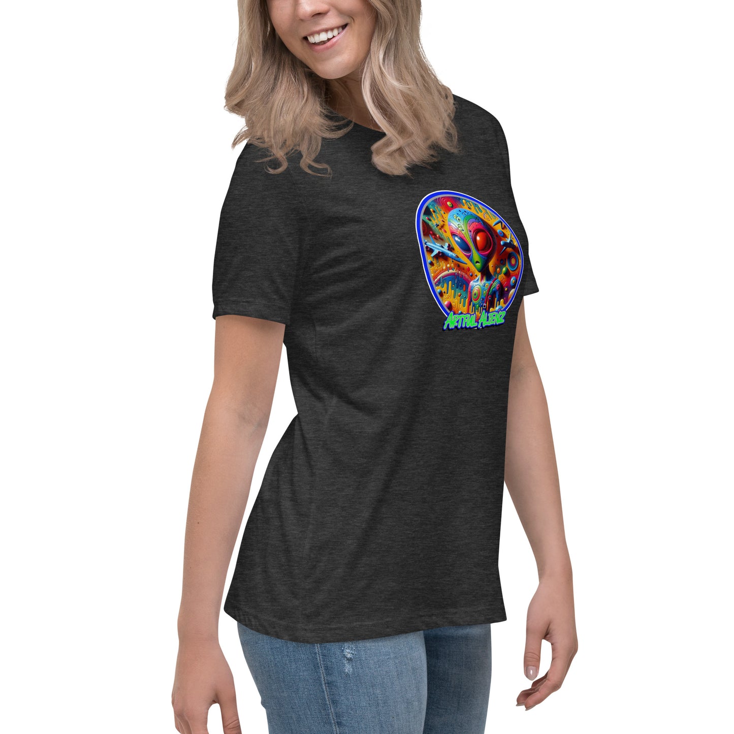 Graffytees Artful Alienz colorful graffiti design Women's Relaxed T-Shirt