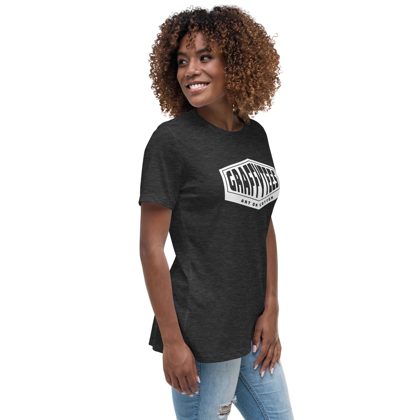 Graffytees white Diamond design Women's Relaxed T-Shirt