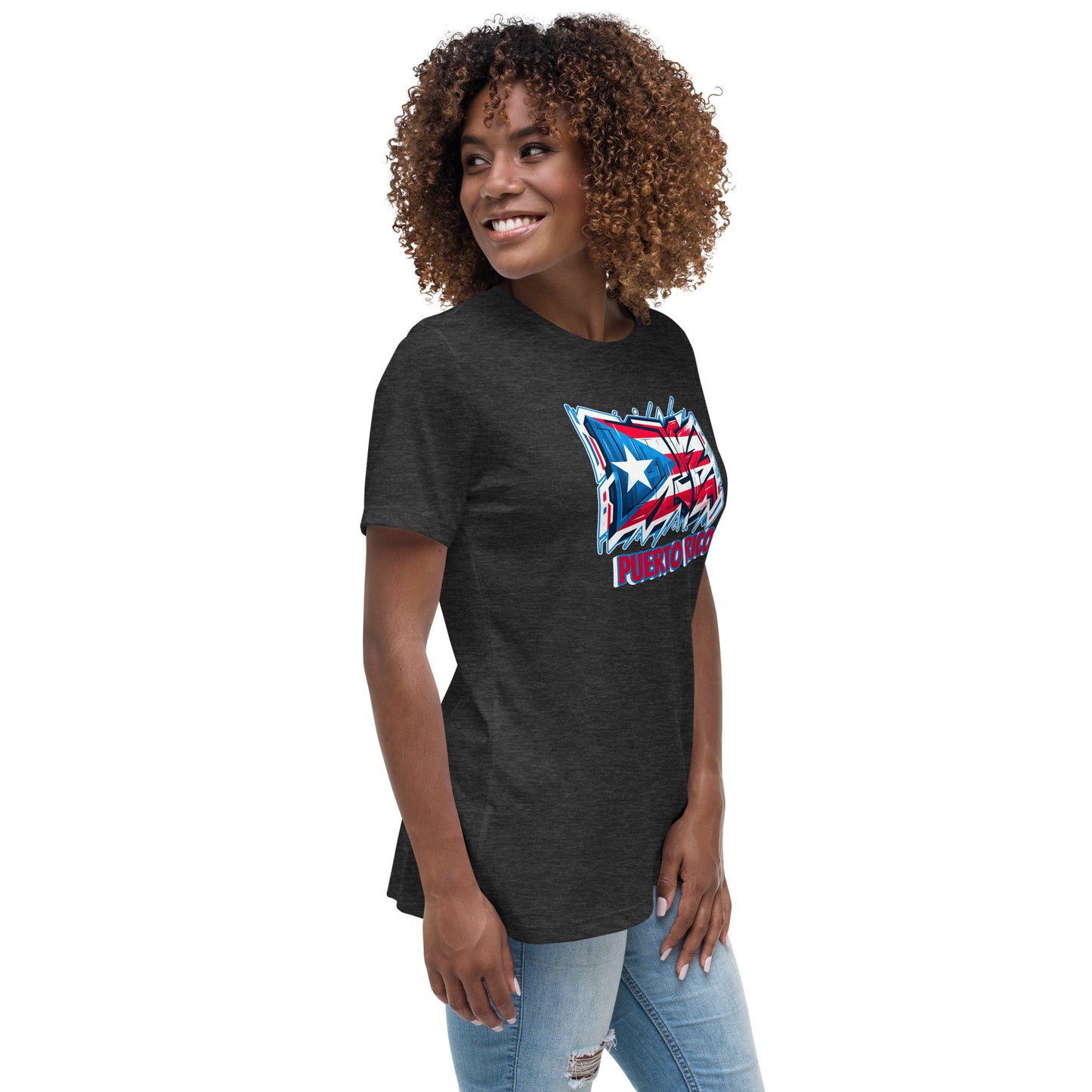 Graffytees Puerto Rico Graffiti flag Women's Relaxed T-Shirt