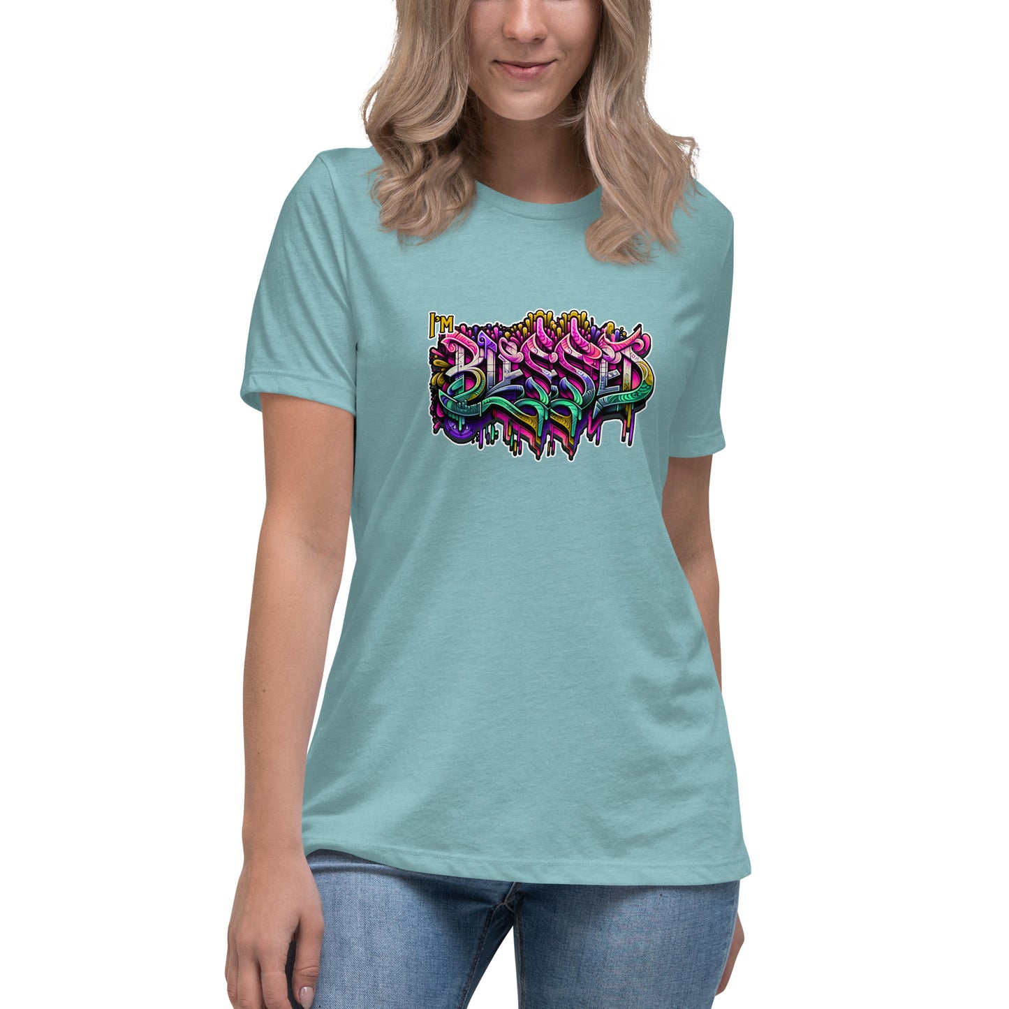 Graffytees Blessed Graffiti design Women's Relaxed T-Shirt