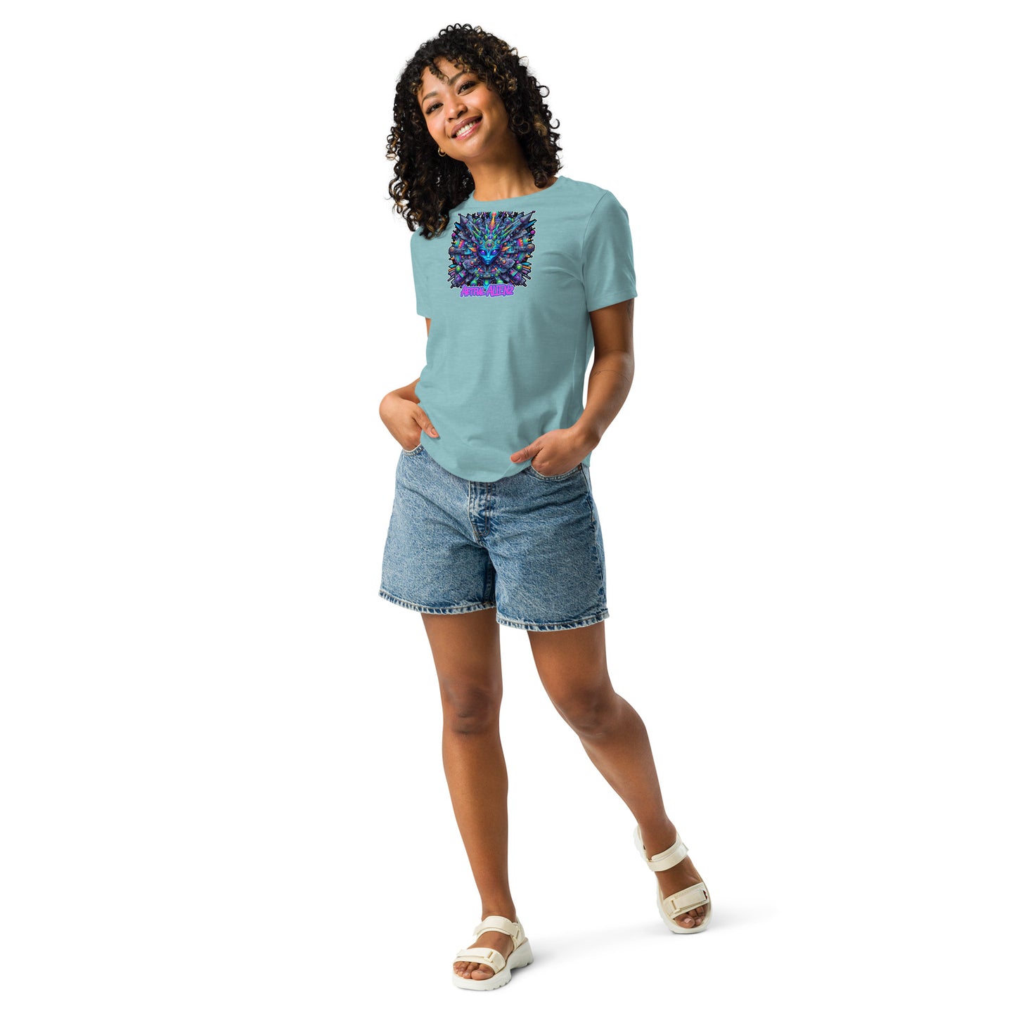 Graffytees Artful Alienz Purp designWomen's Relaxed T-Shirt