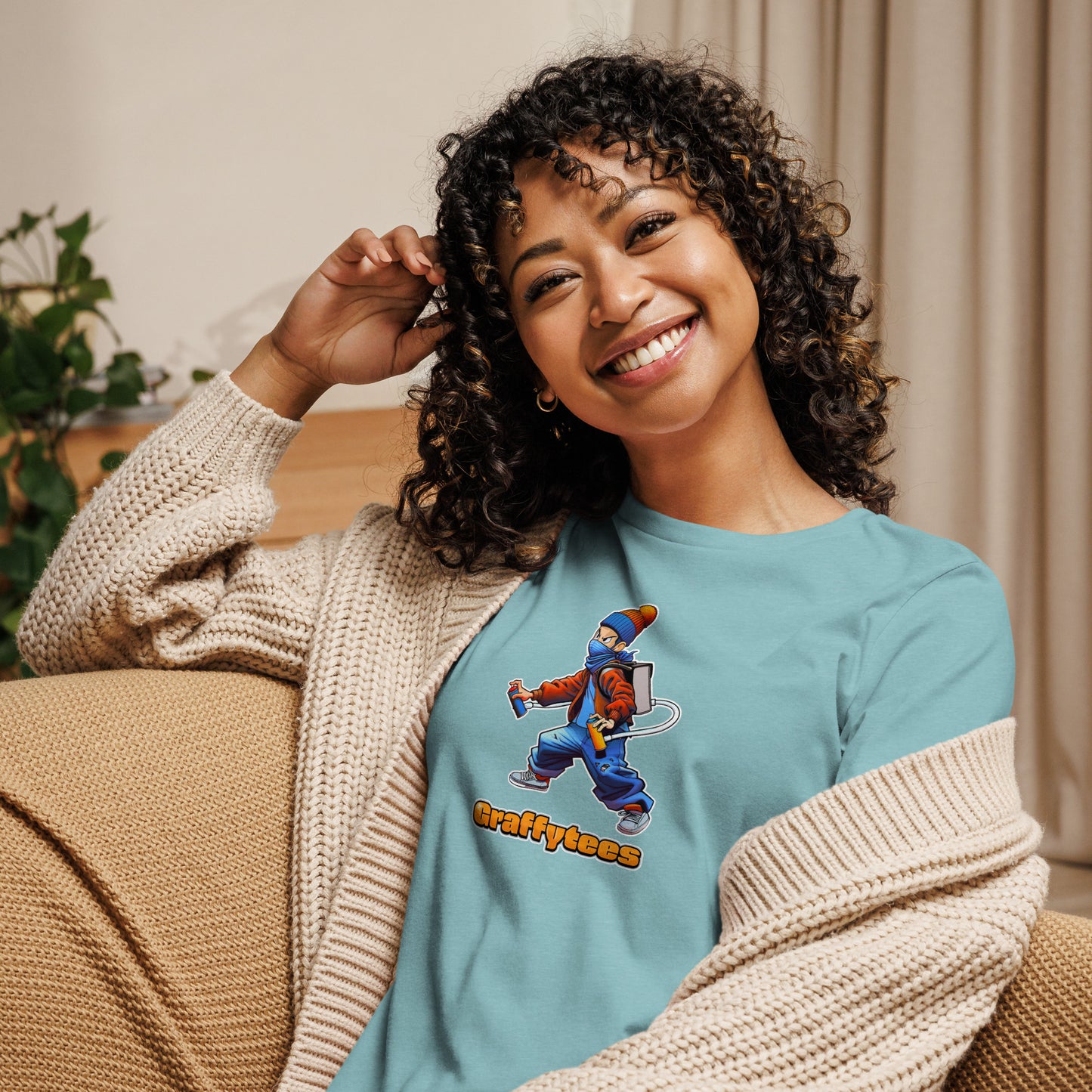 Graffytees graffiti artist action design Women's Relaxed T-Shirt