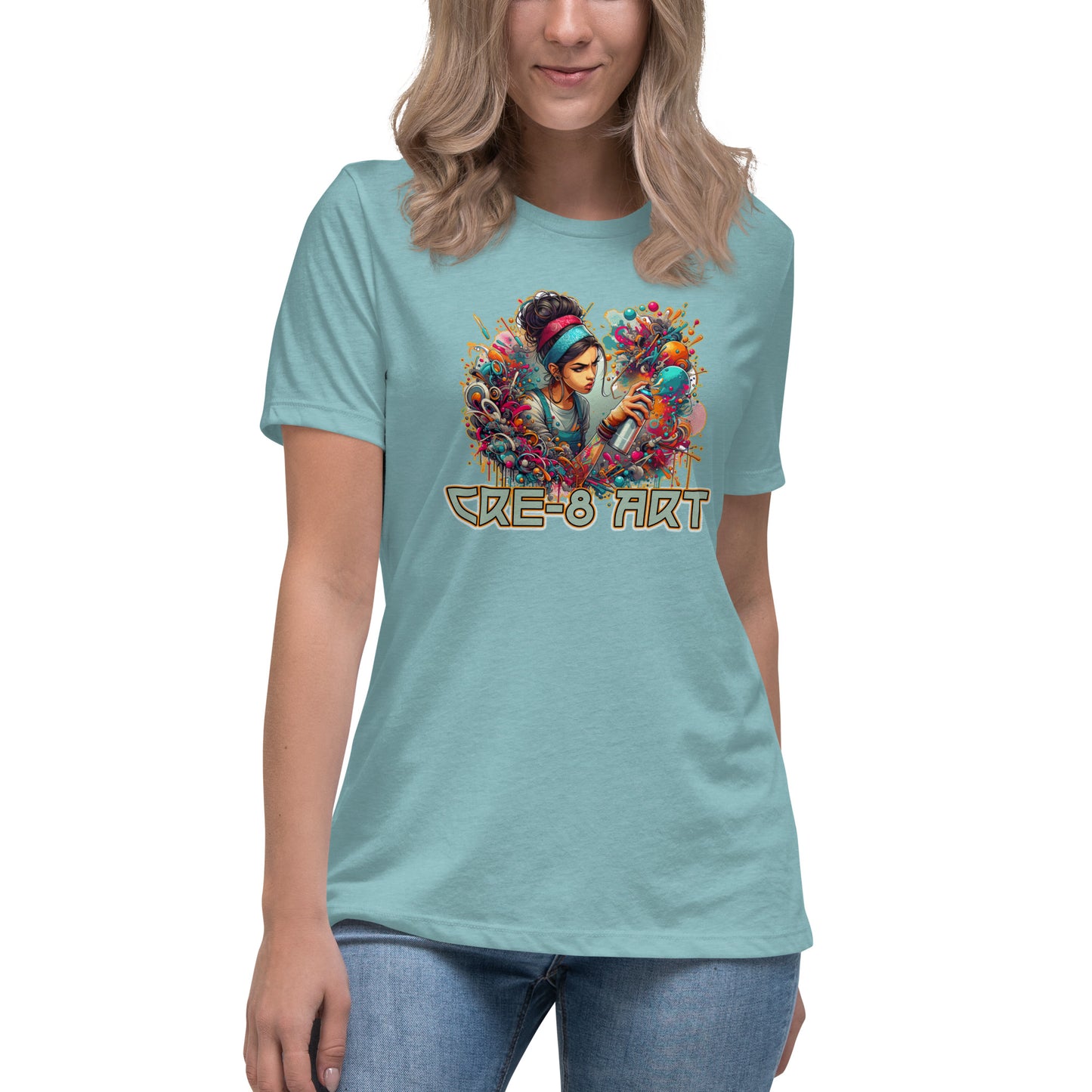 GraffyTees CRE-8 Art girl graph Artist Women's Relaxed T-Shirt