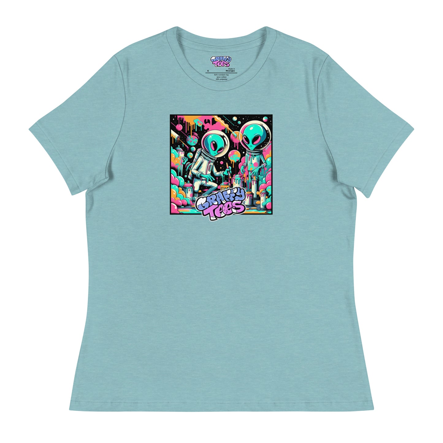 GraffyTees Aliens Painting Women's Relaxed T-Shirt