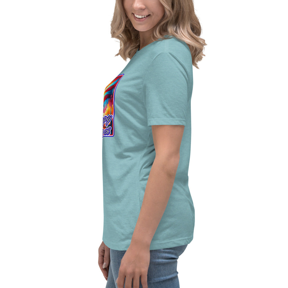 Graffytees Happy 4th of July Women's Relaxed T-Shirt