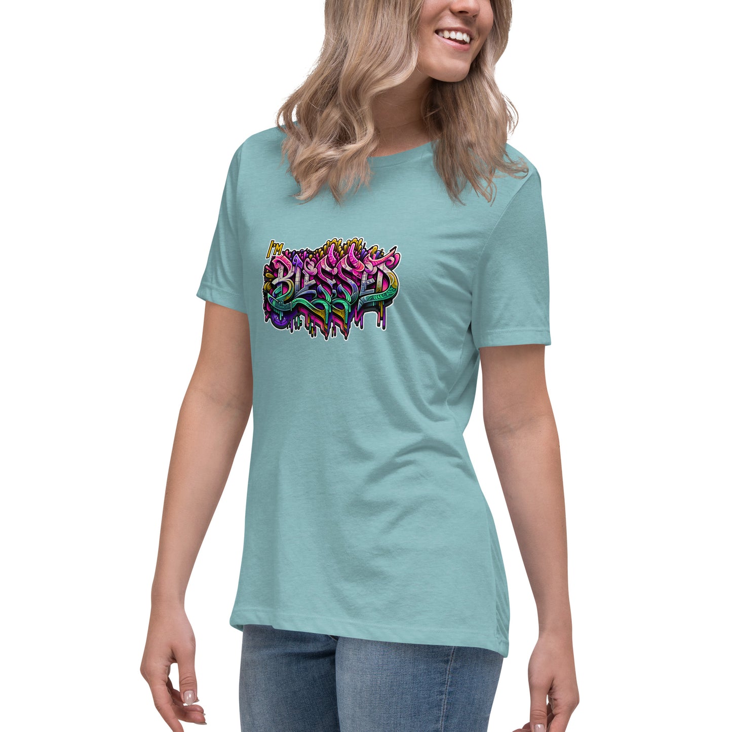 Graffytees Blessed Graffiti design Women's Relaxed T-Shirt