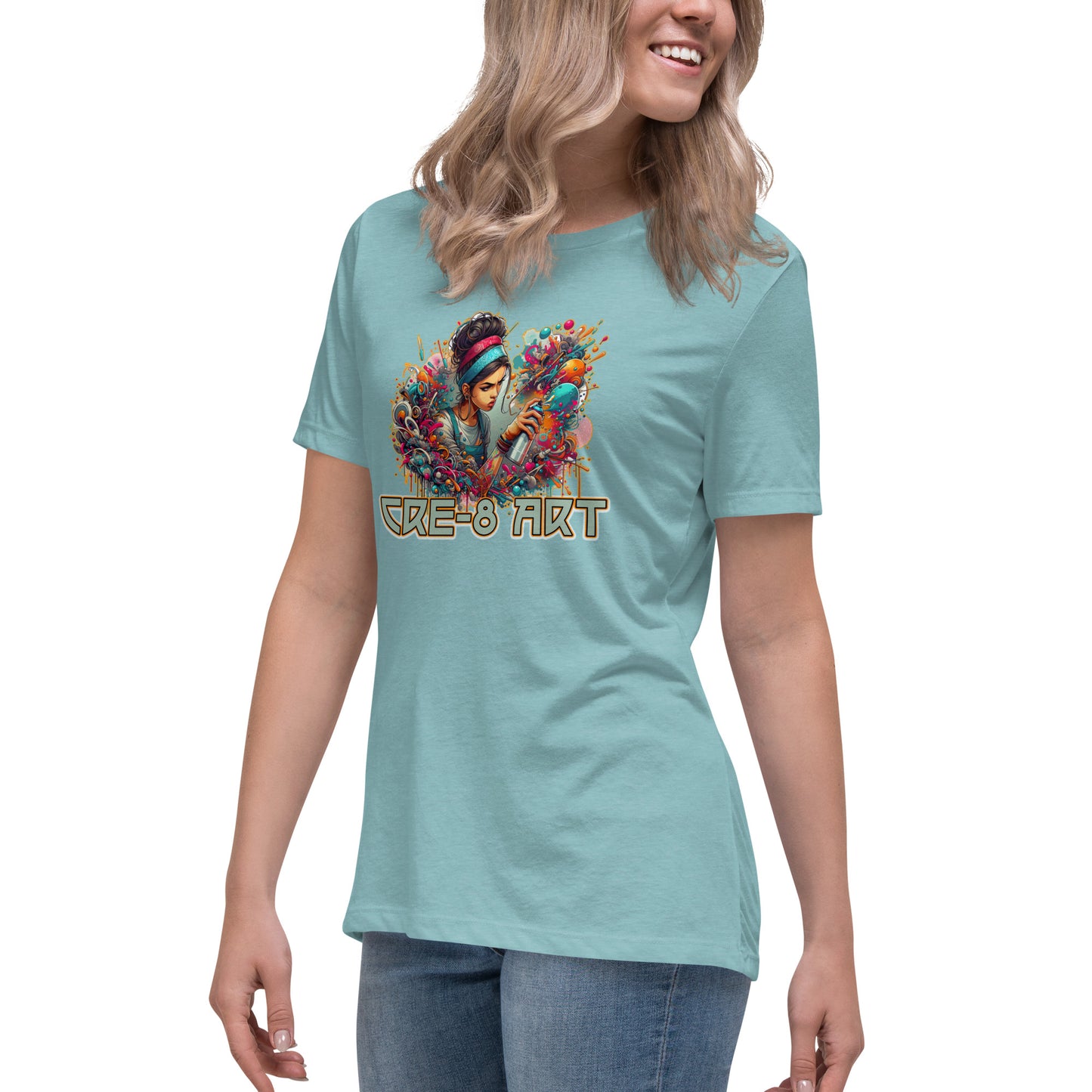 GraffyTees CRE-8 Art girl graph Artist Women's Relaxed T-Shirt