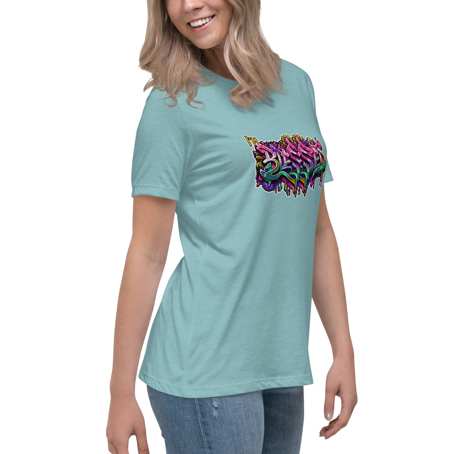 Graffytees Blessed Graffiti design Women's Relaxed T-Shirt