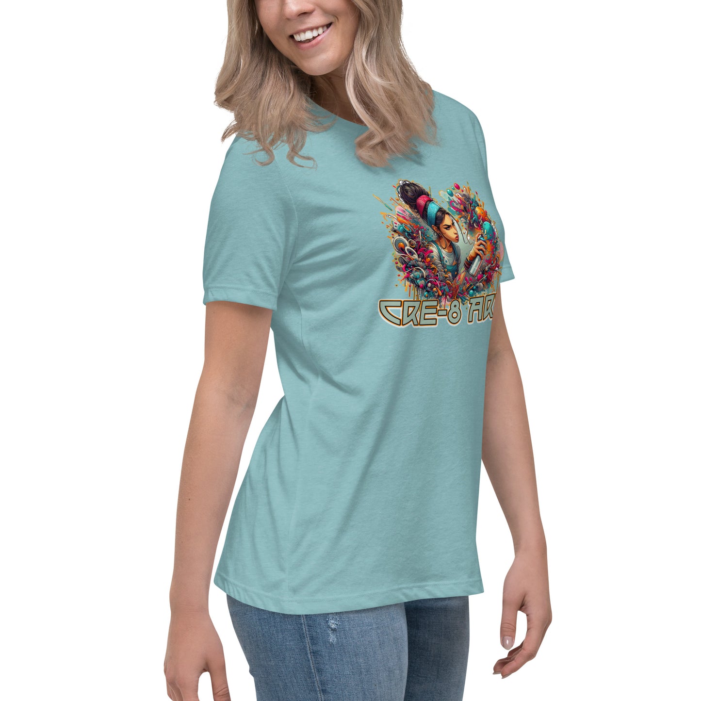 GraffyTees CRE-8 Art girl graph Artist Women's Relaxed T-Shirt