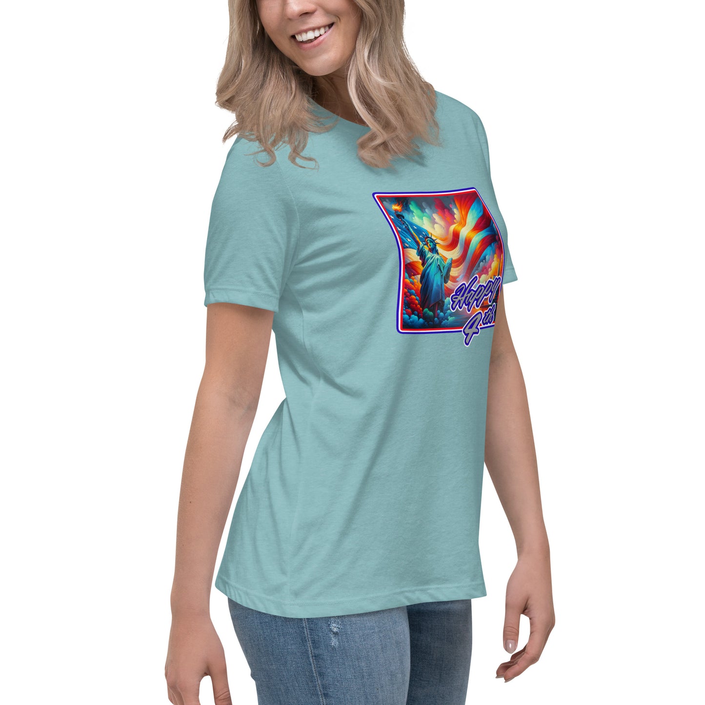 Graffytees Happy 4th of July Women's Relaxed T-Shirt