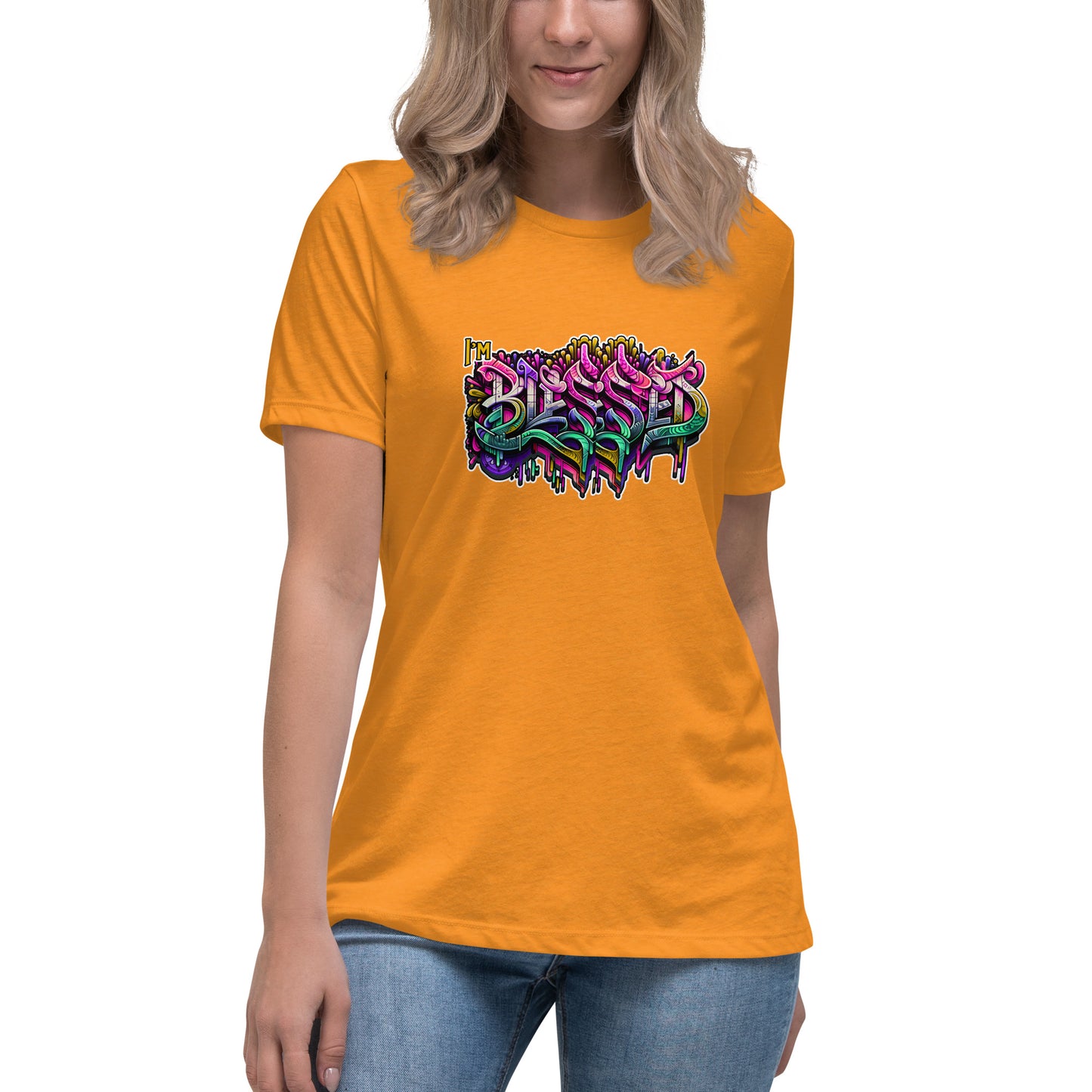 Graffytees Blessed Graffiti design Women's Relaxed T-Shirt