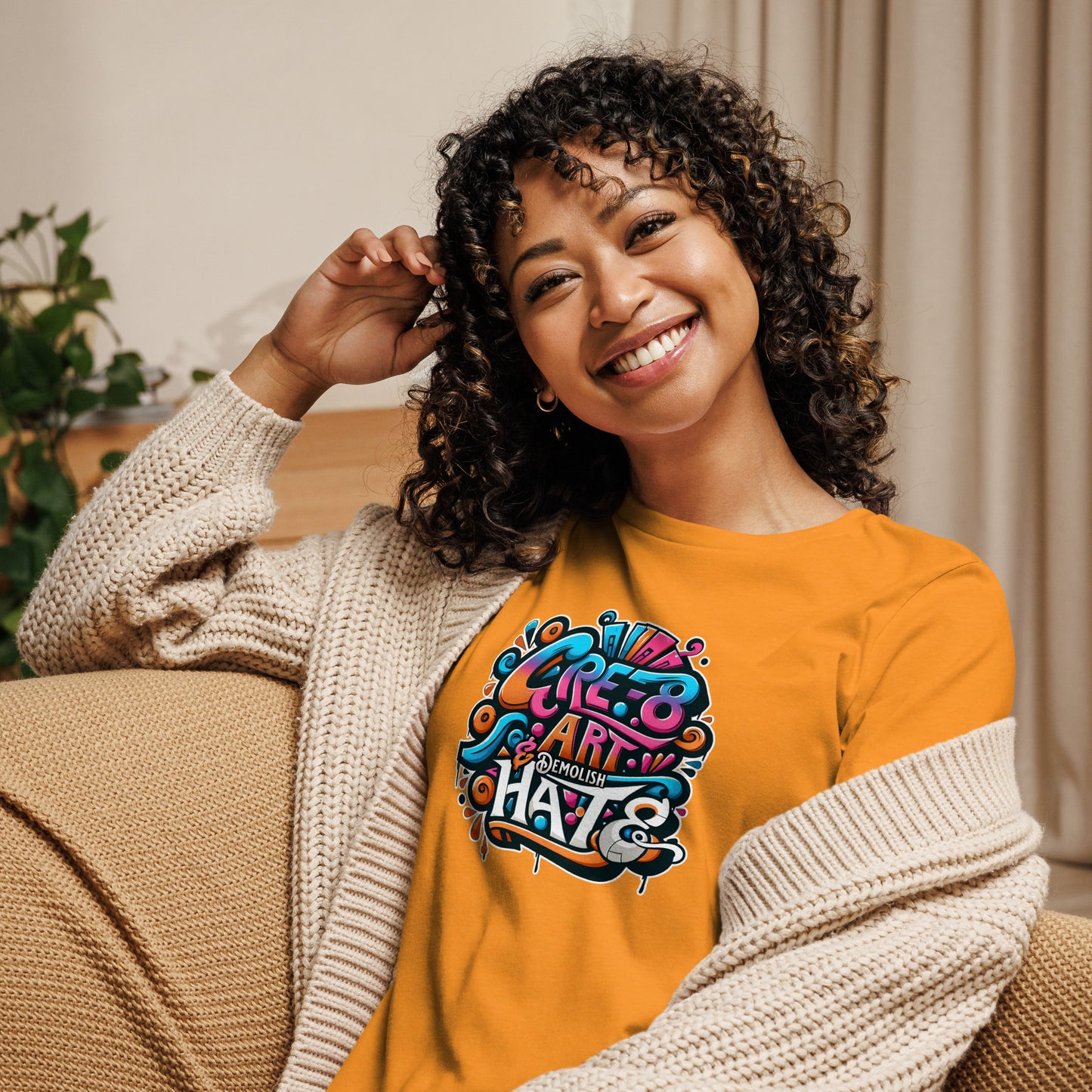 Graffytees CRE-8 Art design Women's Relaxed T-Shirt