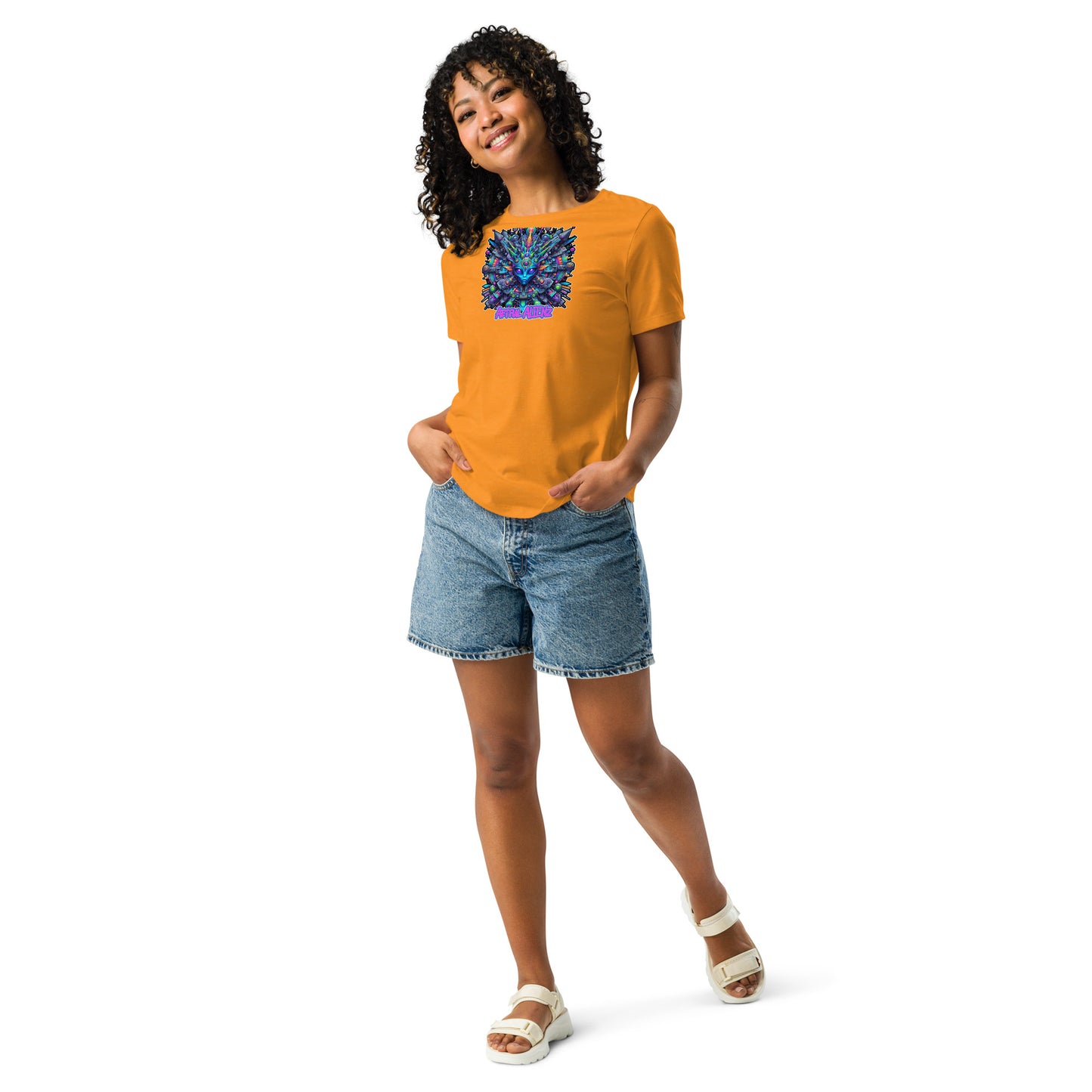 Graffytees Artful Alienz Purp designWomen's Relaxed T-Shirt