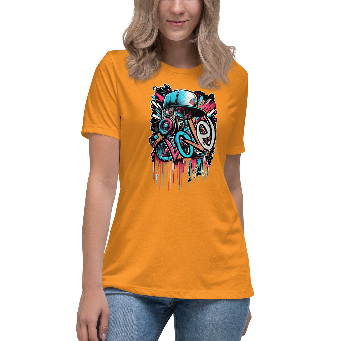 Graffytees Loud Love Graffiti design Women's Relaxed T-Shirt