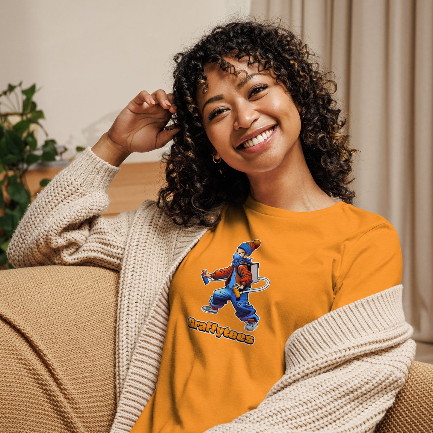 Graffytees graffiti artist action design Women's Relaxed T-Shirt