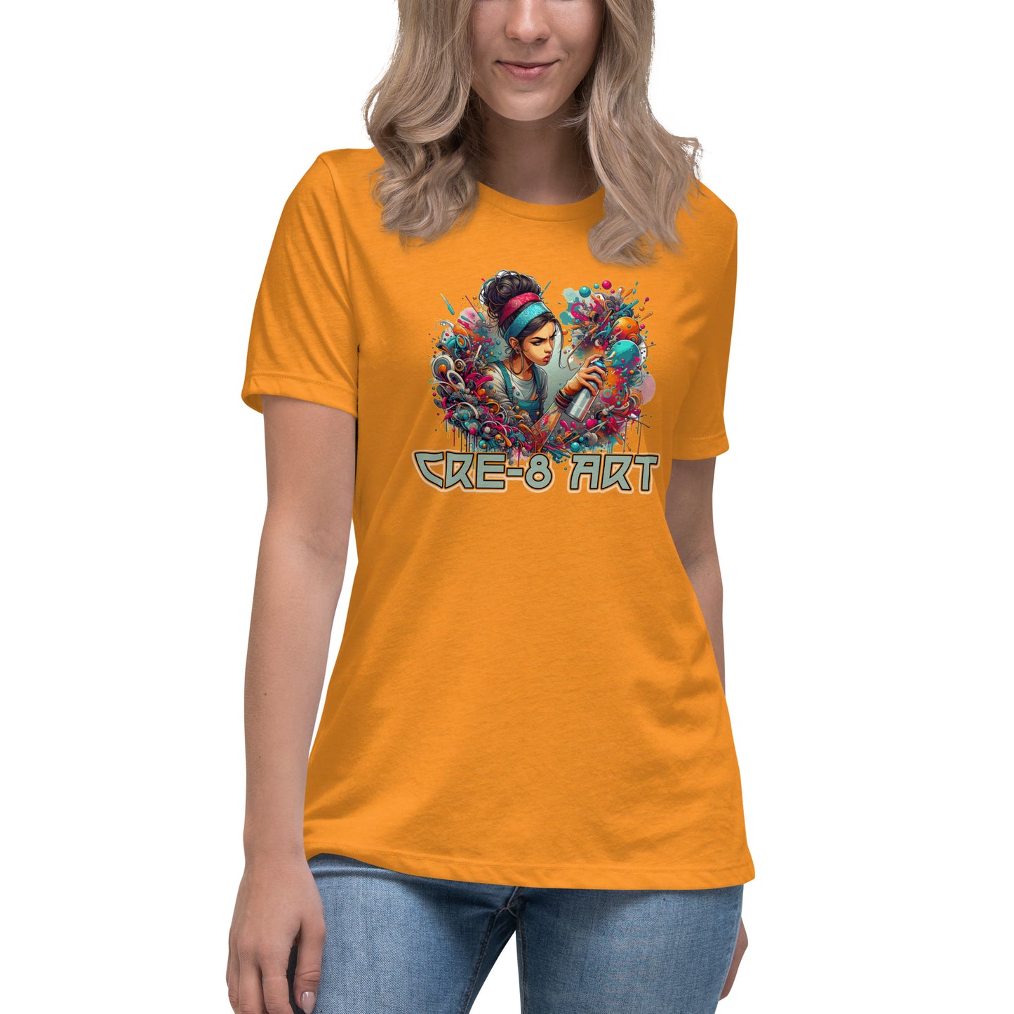 GraffyTees CRE-8 Art girl graph Artist Women's Relaxed T-Shirt