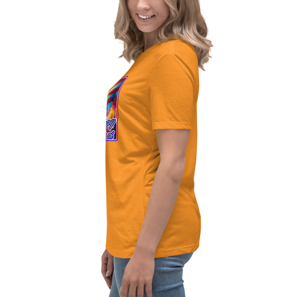 Graffytees Happy 4th of July Women's Relaxed T-Shirt