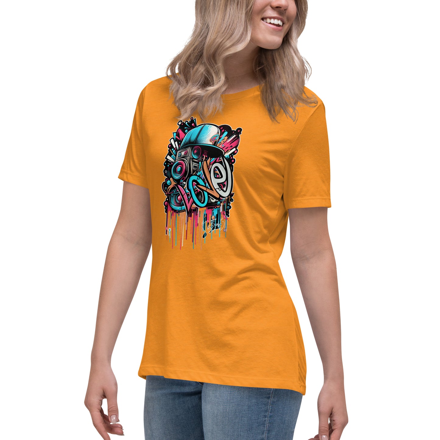 Graffytees Loud Love Graffiti design Women's Relaxed T-Shirt