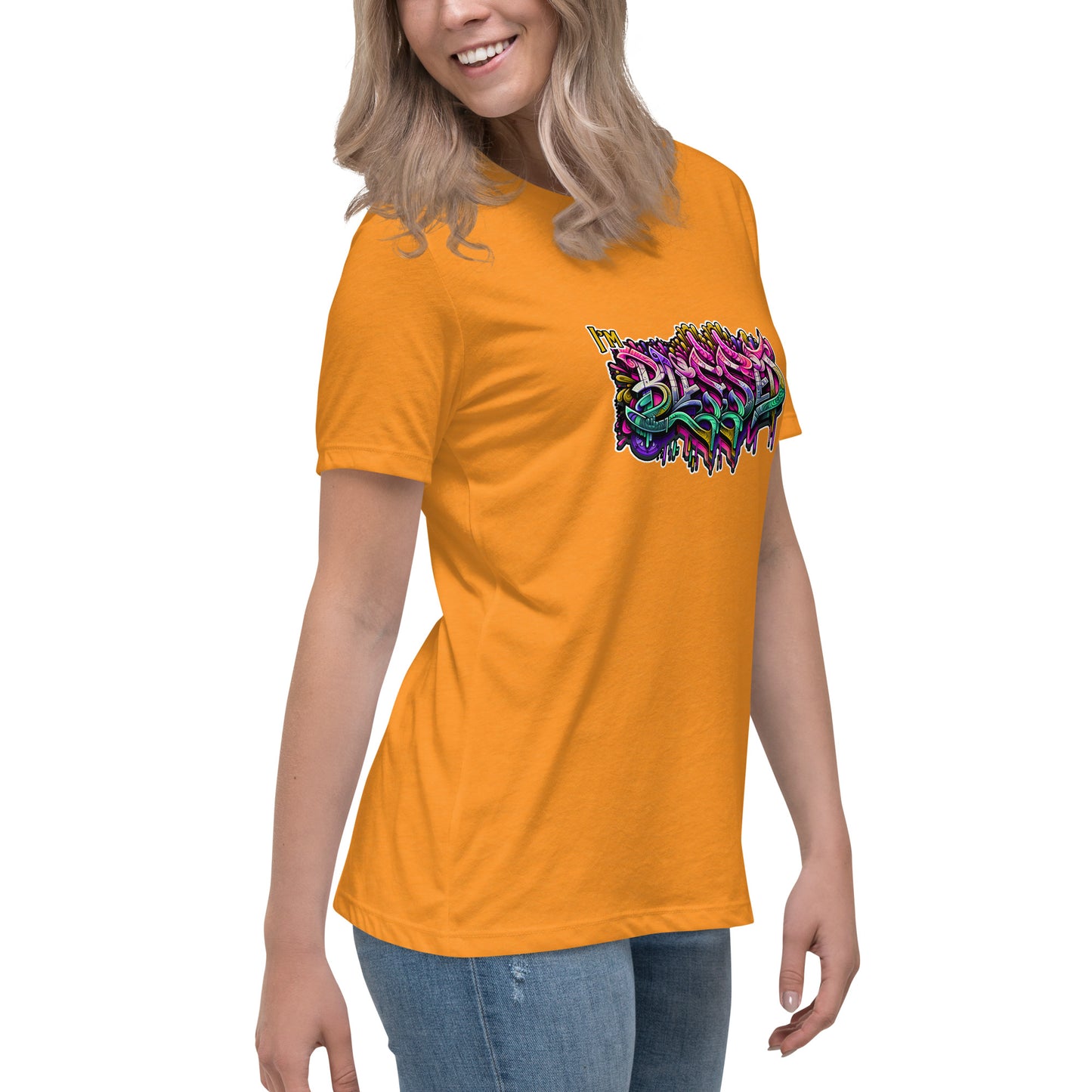 Graffytees Blessed Graffiti design Women's Relaxed T-Shirt