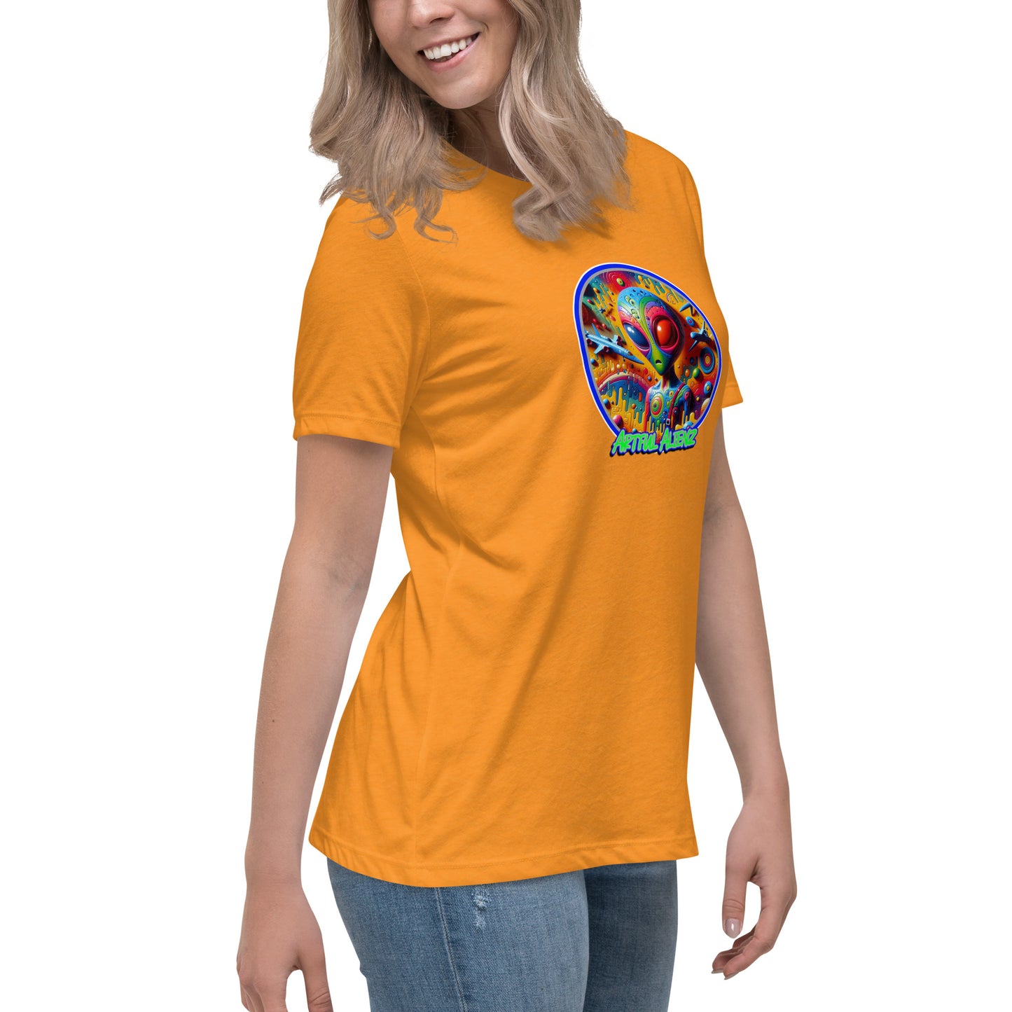 Graffytees Artful Alienz colorful graffiti design Women's Relaxed T-Shirt