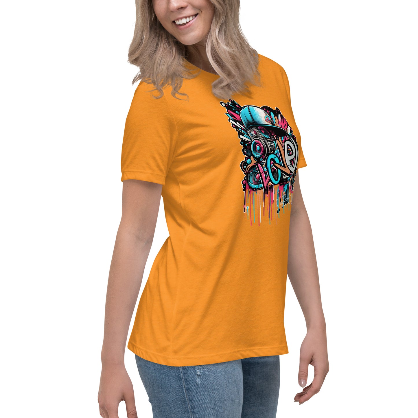Graffytees Loud Love Graffiti design Women's Relaxed T-Shirt