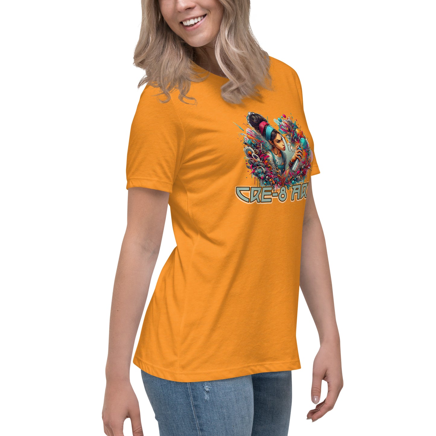 GraffyTees CRE-8 Art girl graph Artist Women's Relaxed T-Shirt