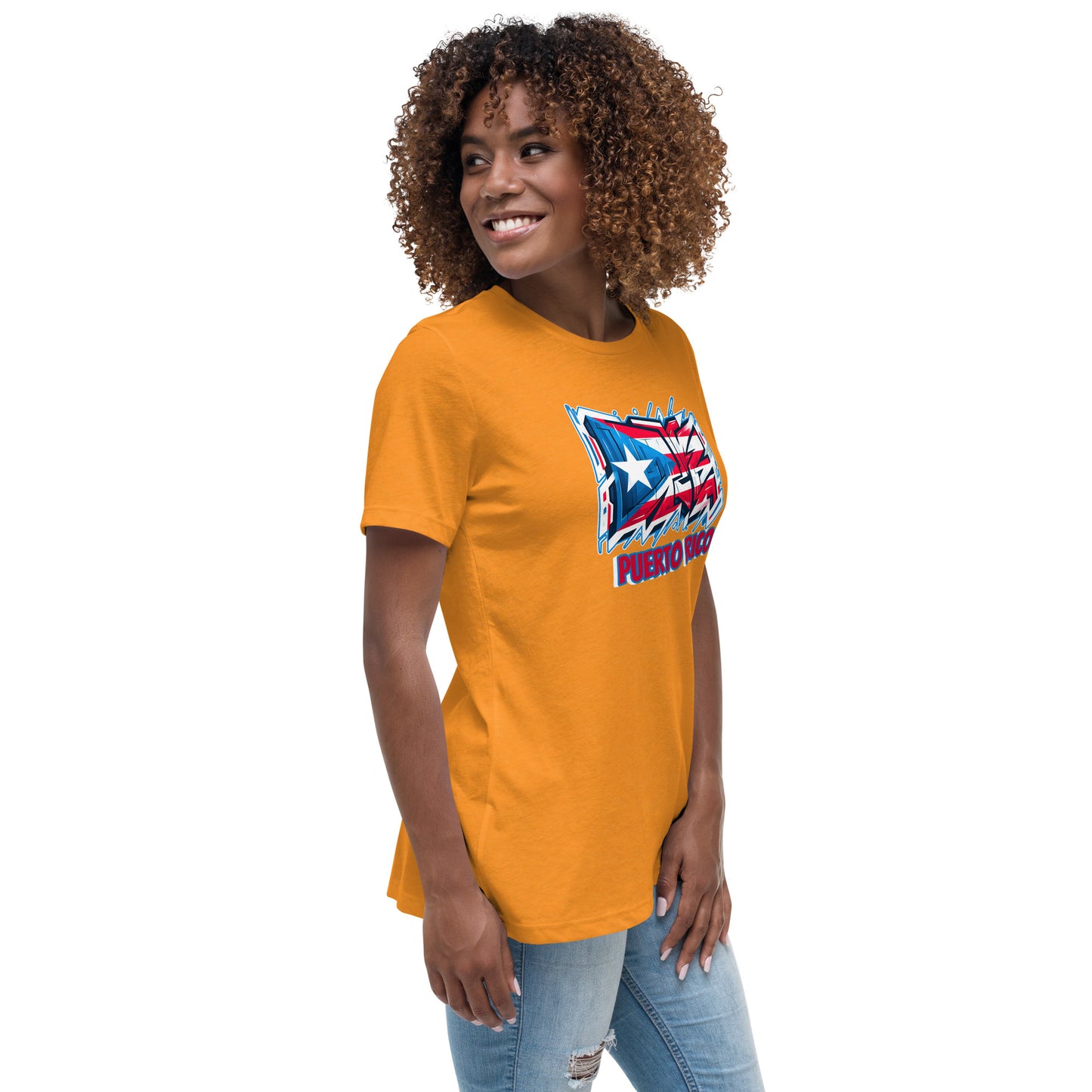 Graffytees Puerto Rico Graffiti flag Women's Relaxed T-Shirt