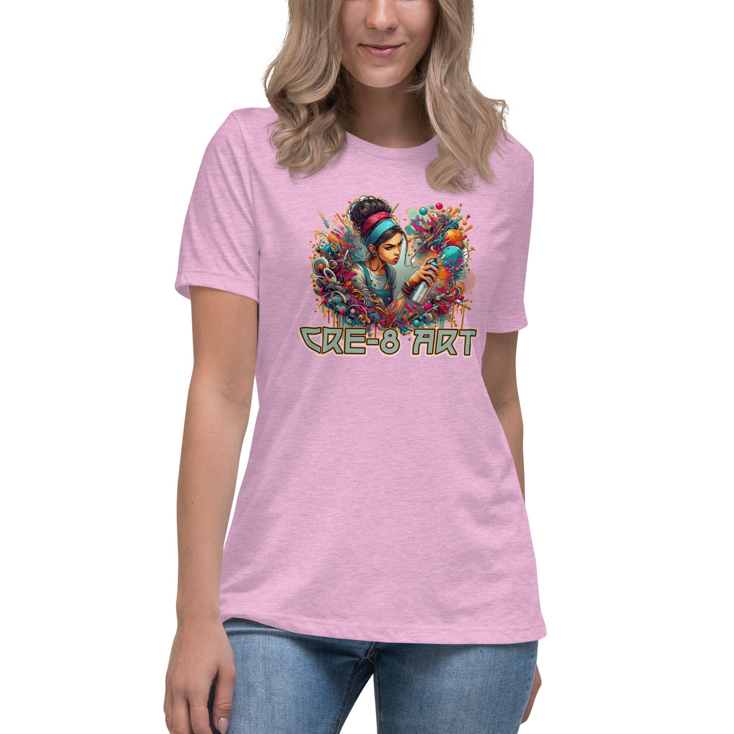 GraffyTees CRE-8 Art girl graph Artist Women's Relaxed T-Shirt