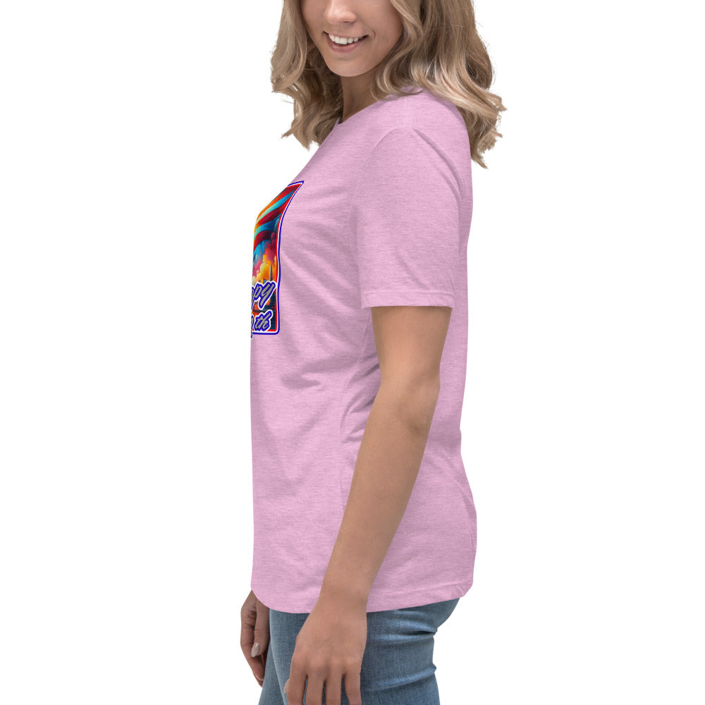 Graffytees Happy 4th of July Women's Relaxed T-Shirt