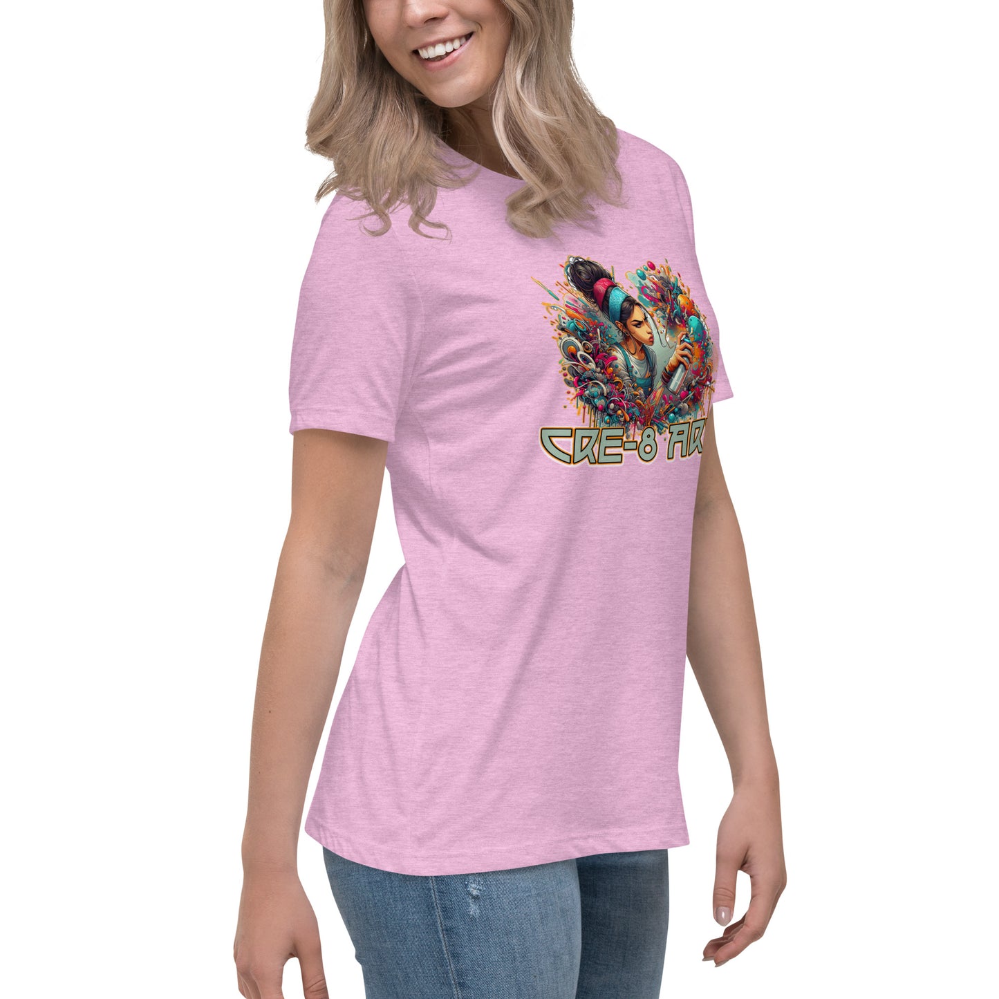 GraffyTees CRE-8 Art girl graph Artist Women's Relaxed T-Shirt