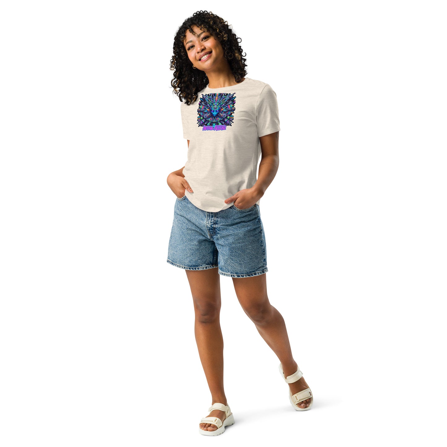 Graffytees Artful Alienz Purp designWomen's Relaxed T-Shirt