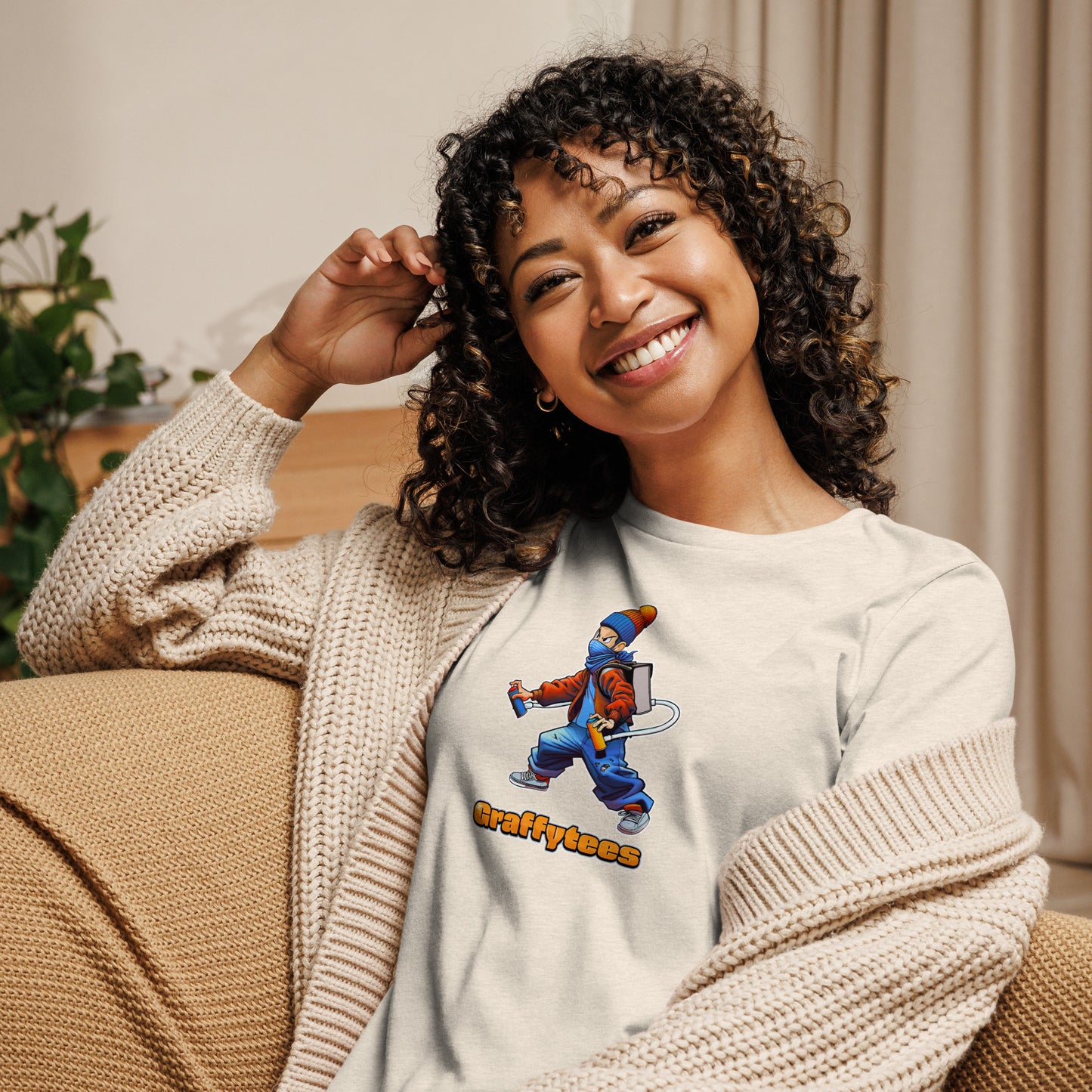 Graffytees graffiti artist action design Women's Relaxed T-Shirt