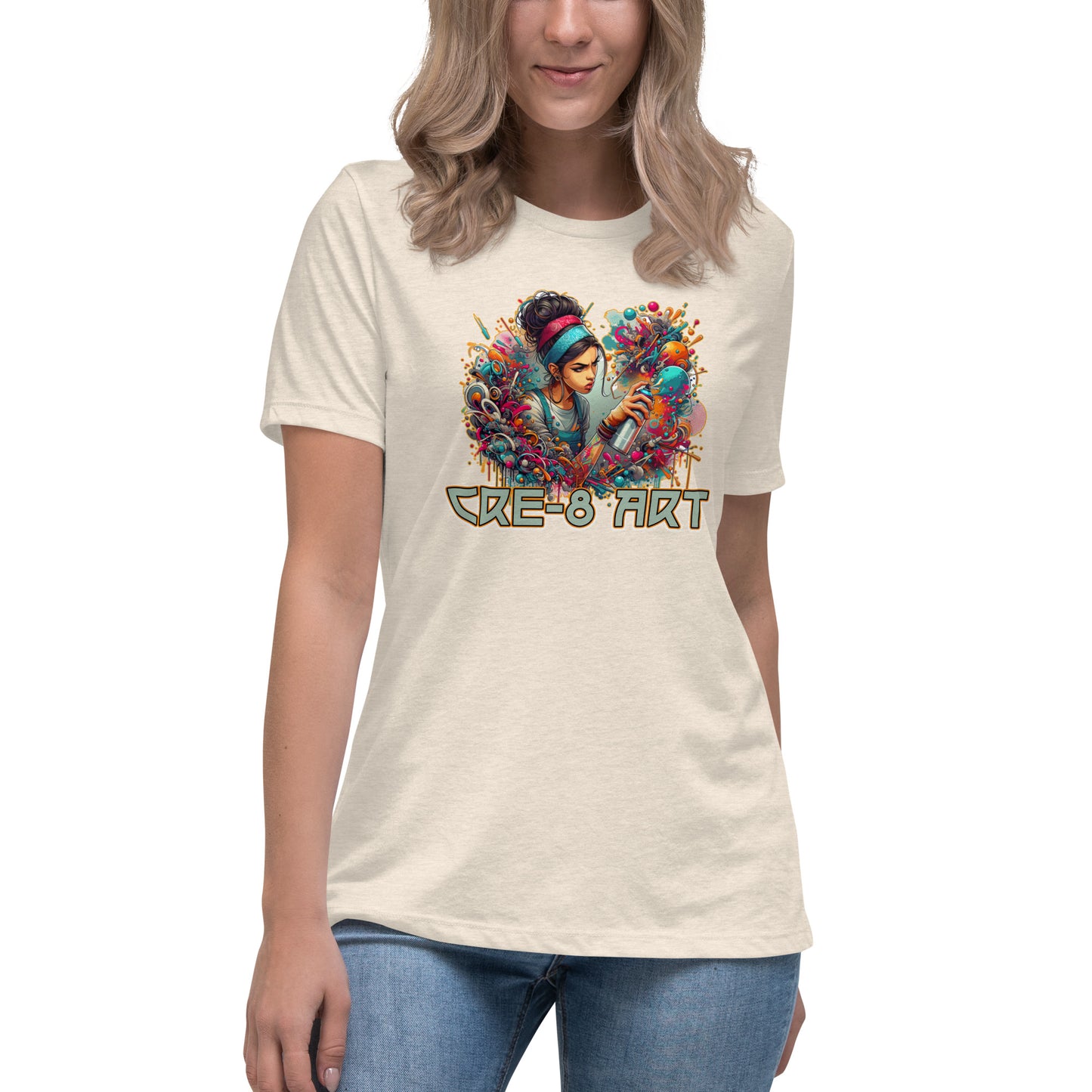 GraffyTees CRE-8 Art girl graph Artist Women's Relaxed T-Shirt