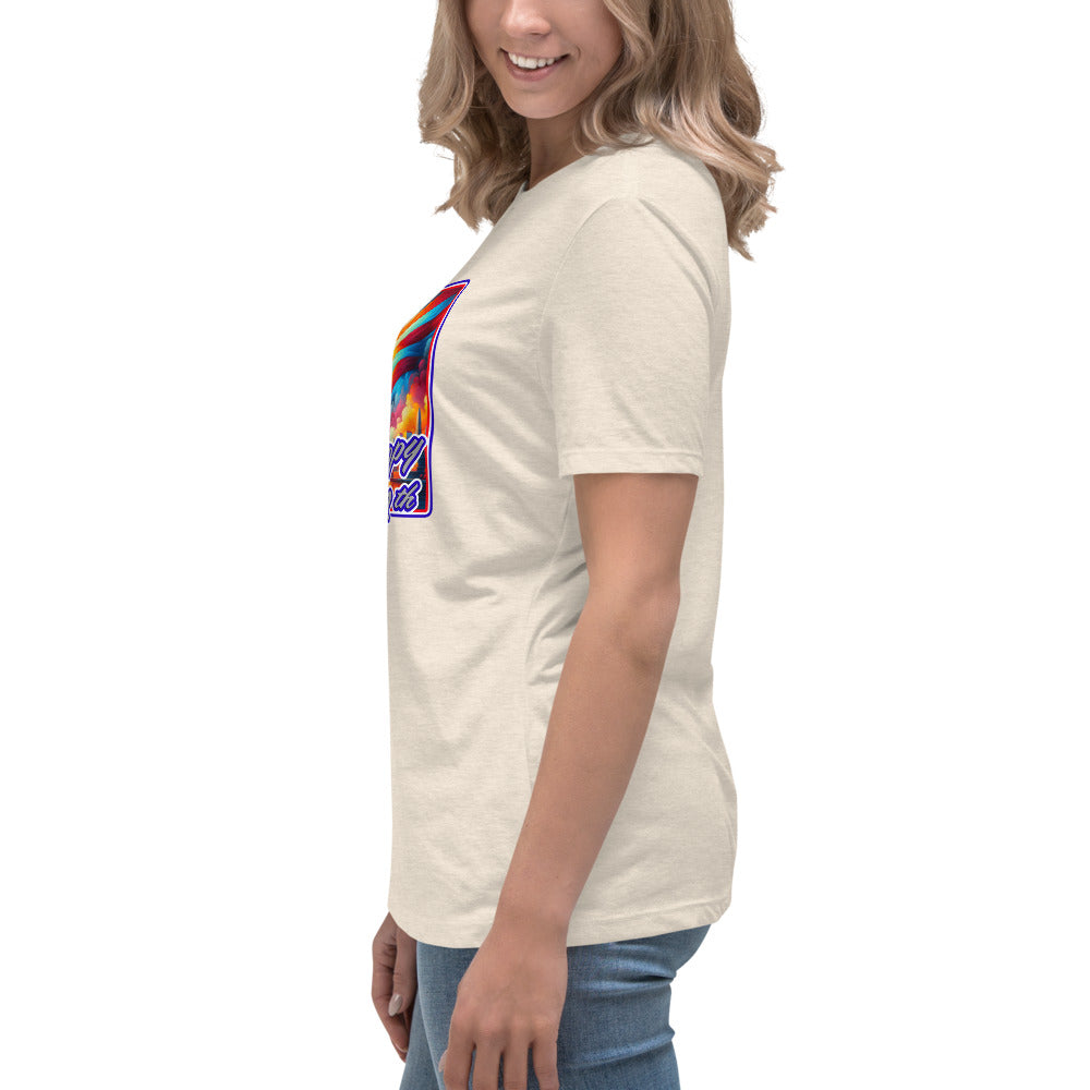 Graffytees Happy 4th of July Women's Relaxed T-Shirt