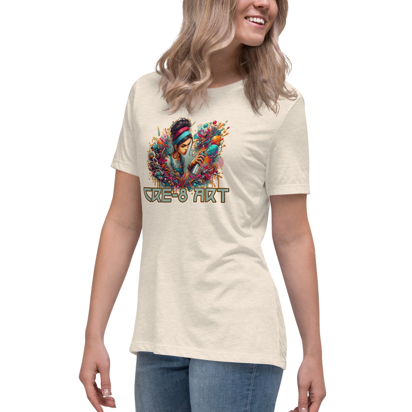 GraffyTees CRE-8 Art girl graph Artist Women's Relaxed T-Shirt