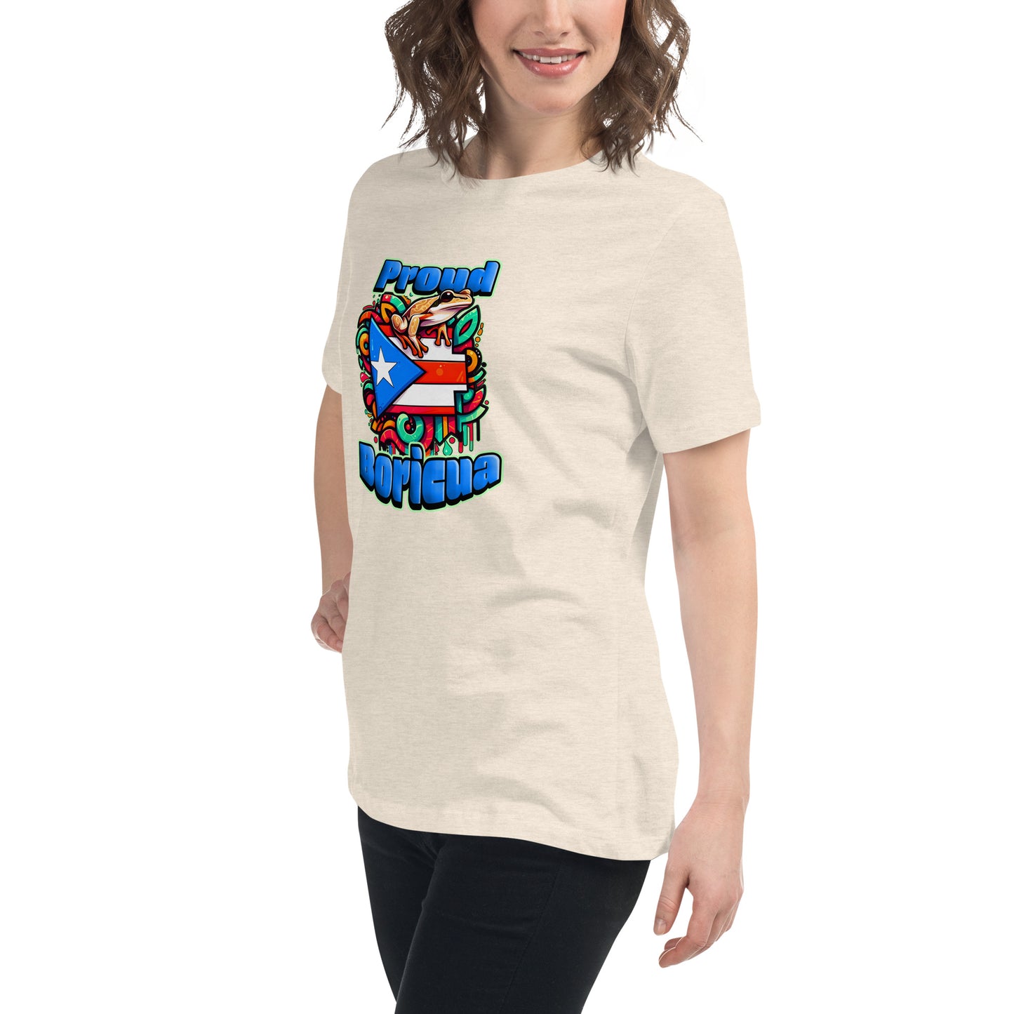 Graffytees Proud Boricua Women's Relaxed T-Shirt