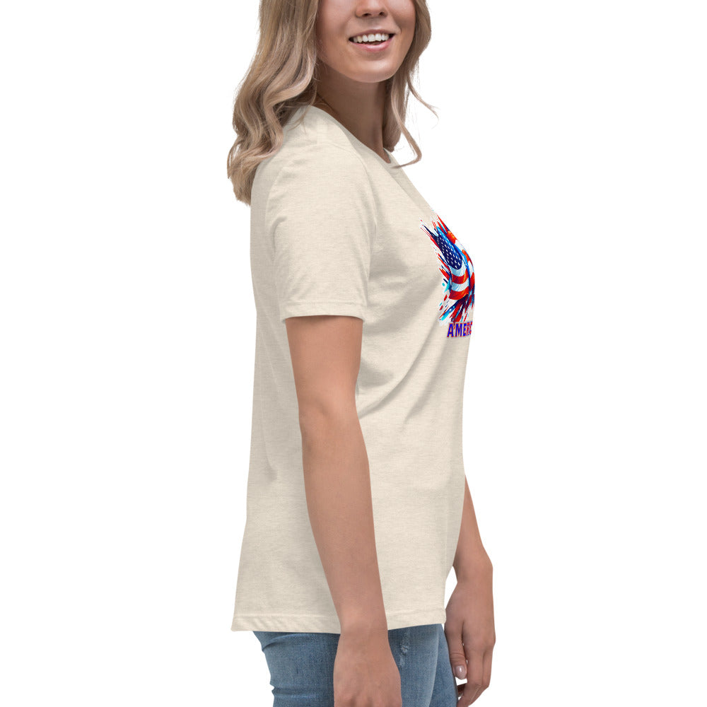 Graffytees AME-RICAN flags US-PR Women's Relaxed T-Shirt