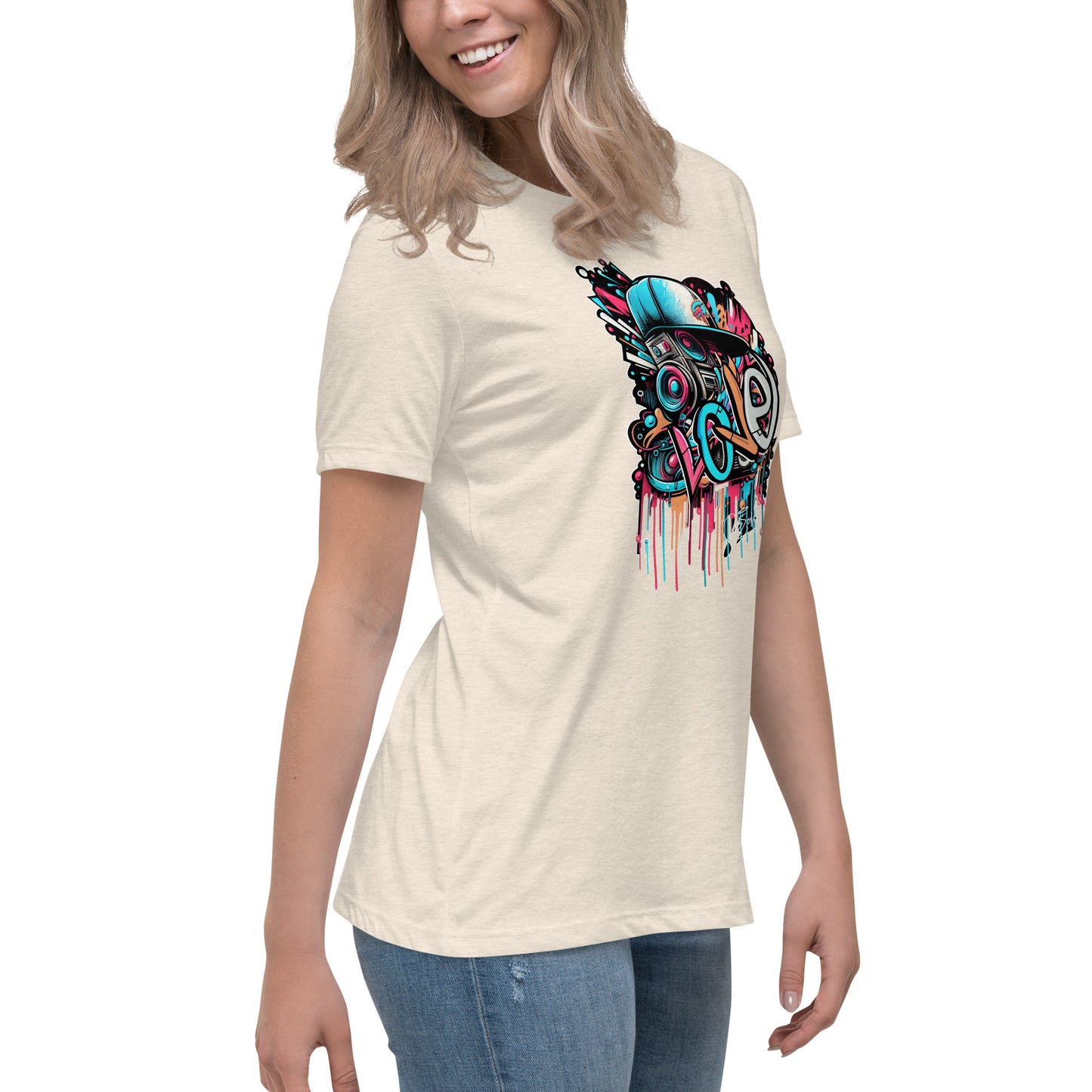 Graffytees Loud Love Graffiti design Women's Relaxed T-Shirt