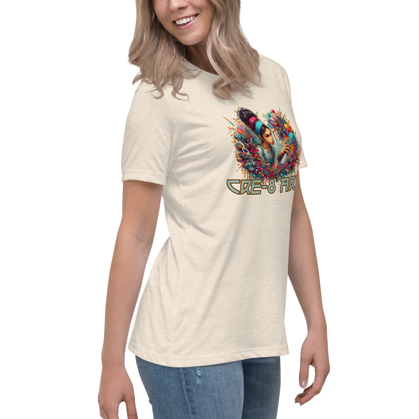 GraffyTees CRE-8 Art girl graph Artist Women's Relaxed T-Shirt