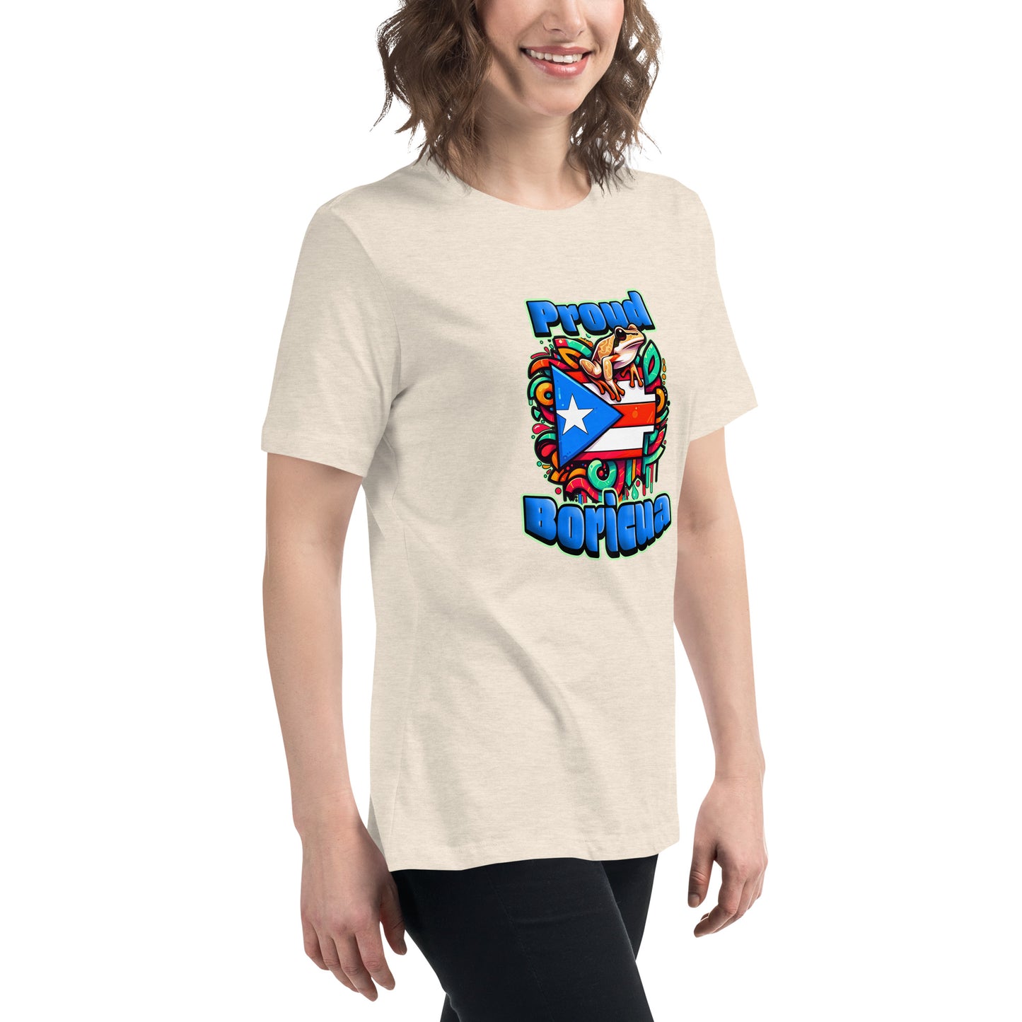 Graffytees Proud Boricua Women's Relaxed T-Shirt